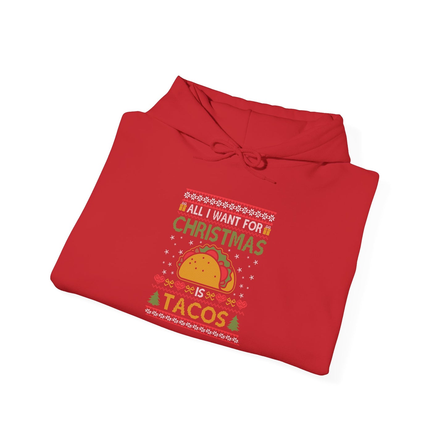 Christmas Tacos Sweatshirt, Holiday Hoodie, Funny Gift for Taco Lovers, Unisex Sweatshirt, Festive Apparel for Winter
