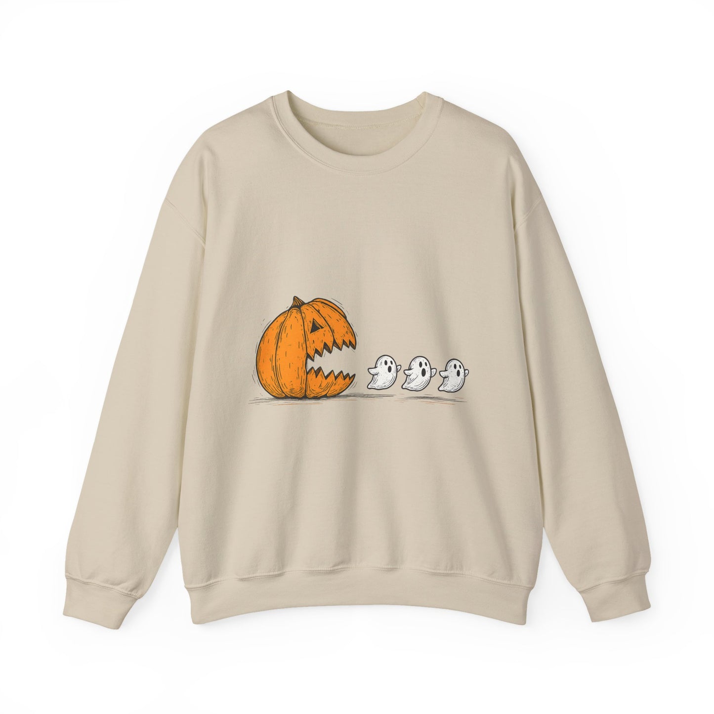 Spooky Pumpkin Ghosts Sweatshirt | Cozy Halloween Crewneck, Fall Fashion, Unisex Gift, Harvest Party Wear, Cute Autumn Outfit