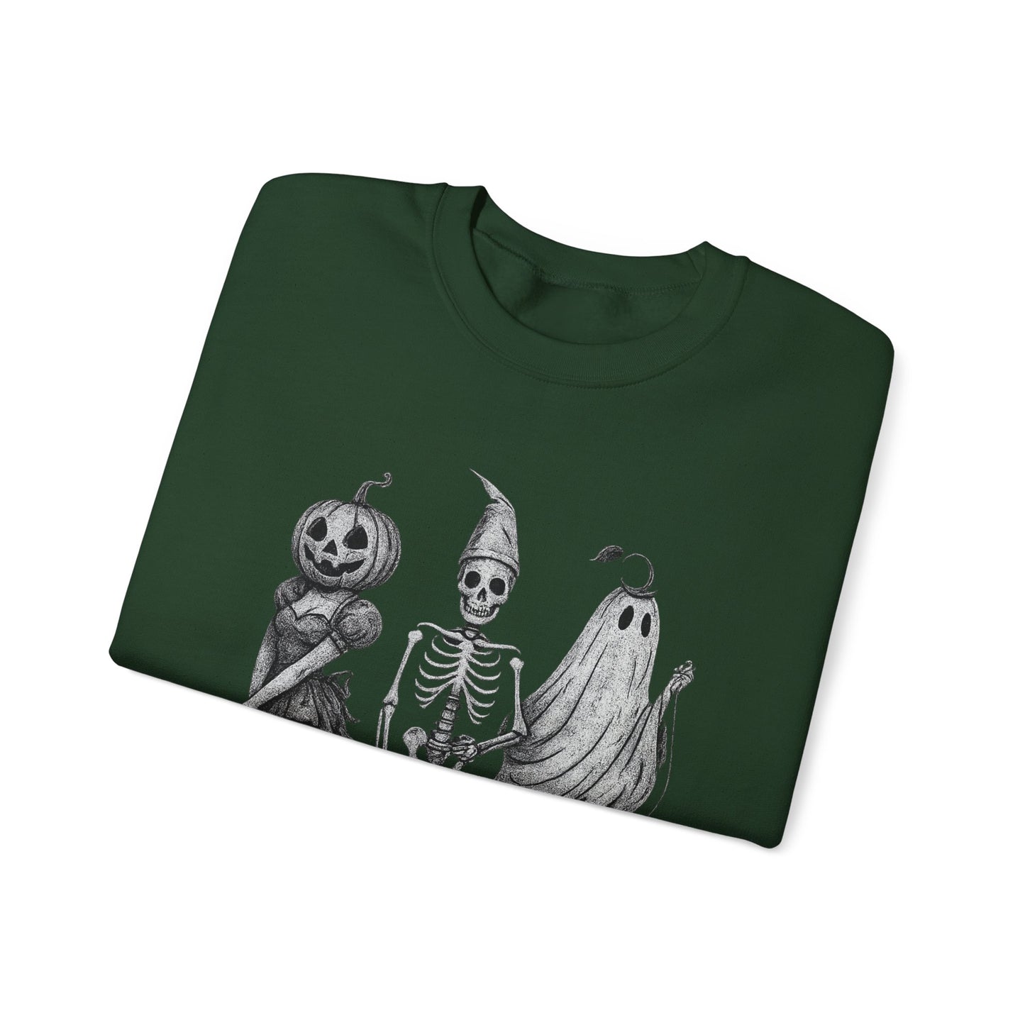 Halloween Sweatshirt with Ghosts and Ghouls Design