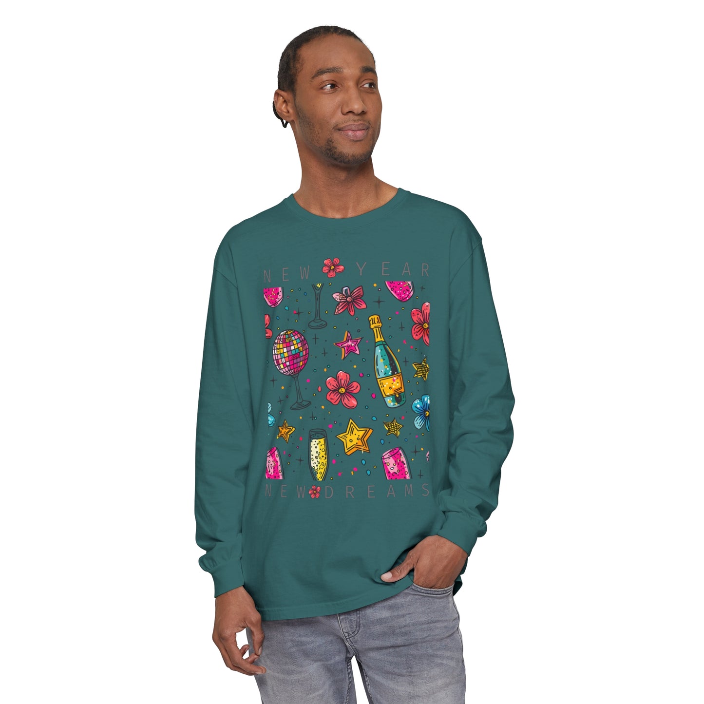 New Year Unisex Garment-dyed Long Sleeve T-Shirt