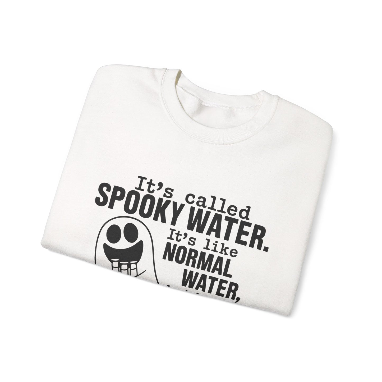 Spooky Water Crewneck Sweatshirt - Fun Halloween Apparel, Unisex Sweatshirt, Cozy Ghost Shirt, Gift for Halloween Lovers, Cute Fall Fashion