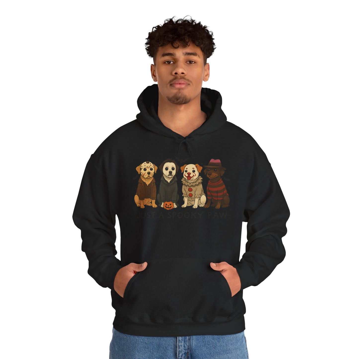 Spooky Paws Unisex Hoodie - Halloween Dog Lover Sweatshirt, Cozy Fall Apparel, Pet Themed Clothing, Gift for Dog Owners, Spooky Season Style