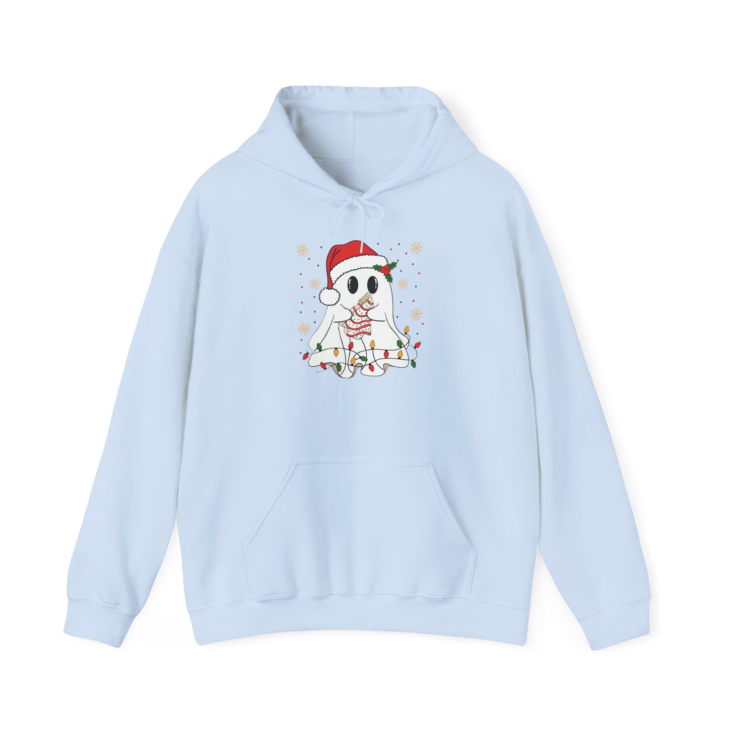 Santa Ghost Christmas Hoodie, Unisex Holiday Hoodie, Cute Winter Apparel, Cozy Gift for Ghost Lovers, Funny Xmas Clothing