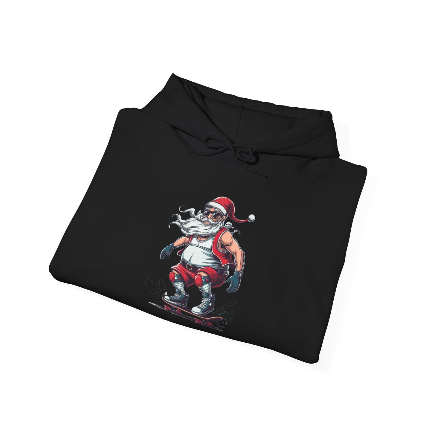 Santa Skateboarding Unisex Heavy Blend Hoodie, Christmas Sweatshirt, Holiday Gift, Cozy Winter Apparel, Fun Santa Design