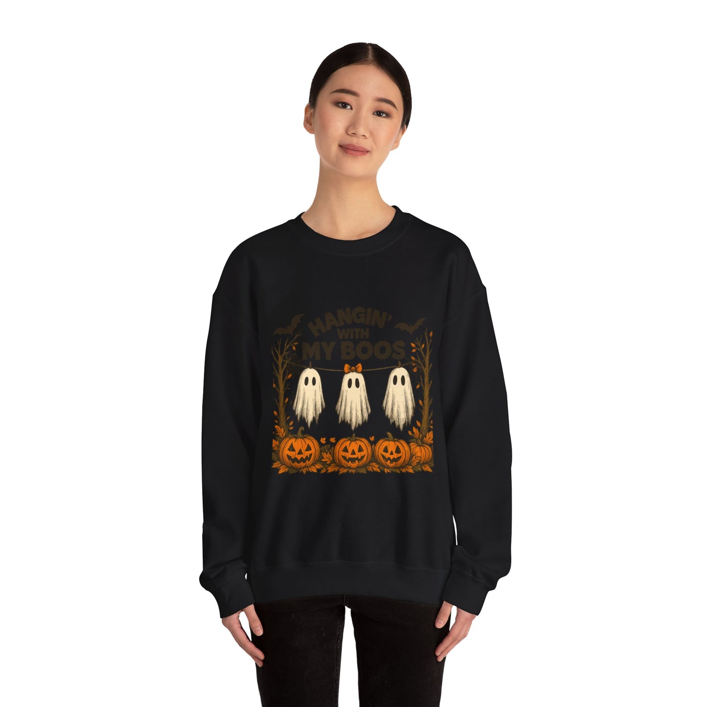 Halloween Ghost Sweatshirt, Cozy Unisex Crewneck, Fall Apparel, Halloween Costume, Spooky Season Outfit
