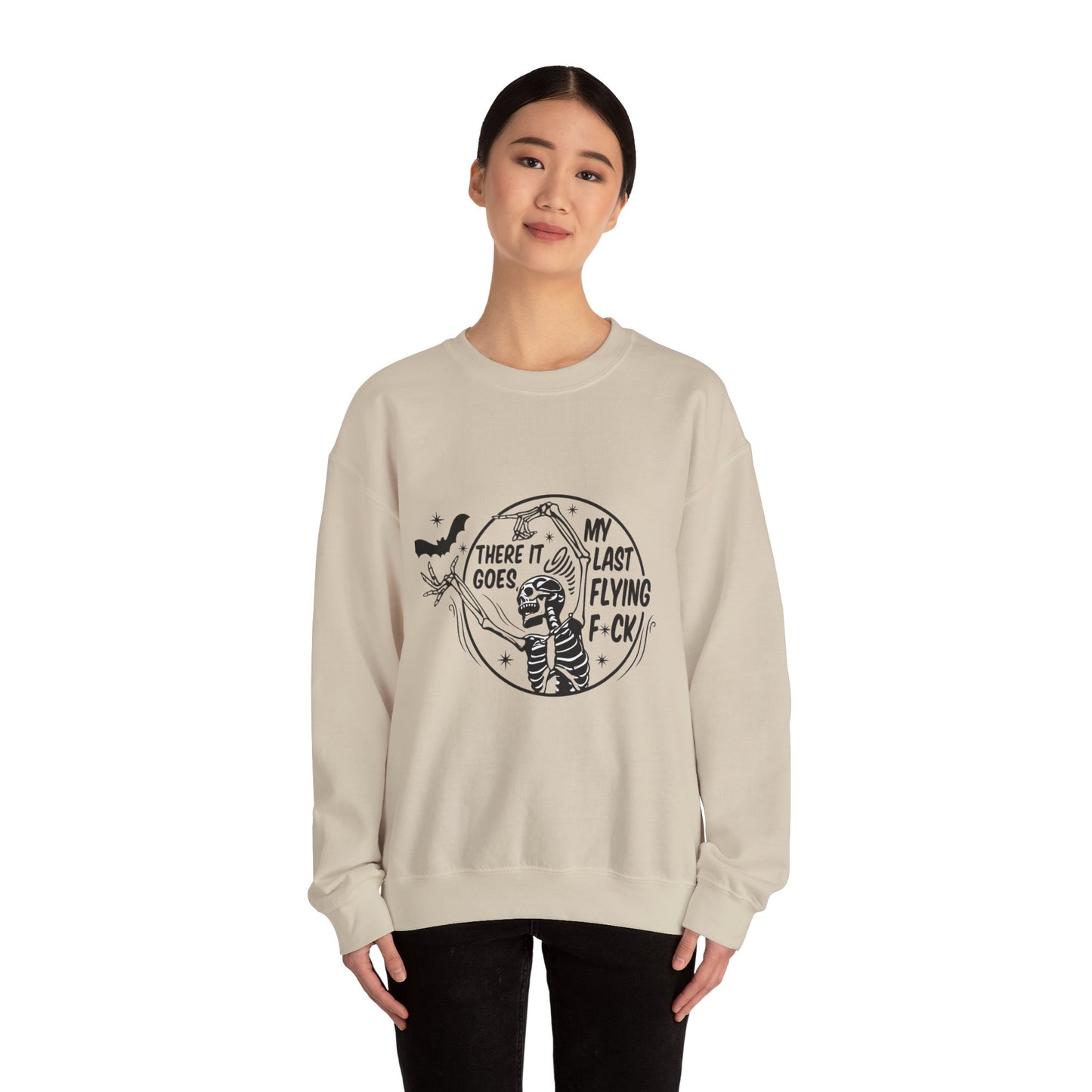 Sassy Skeleton Graphic Sweatshirt, Funny Crewneck, Unisex Humor Apparel, Perfect for Halloween, Unique Gift for Friends, Casual Wear