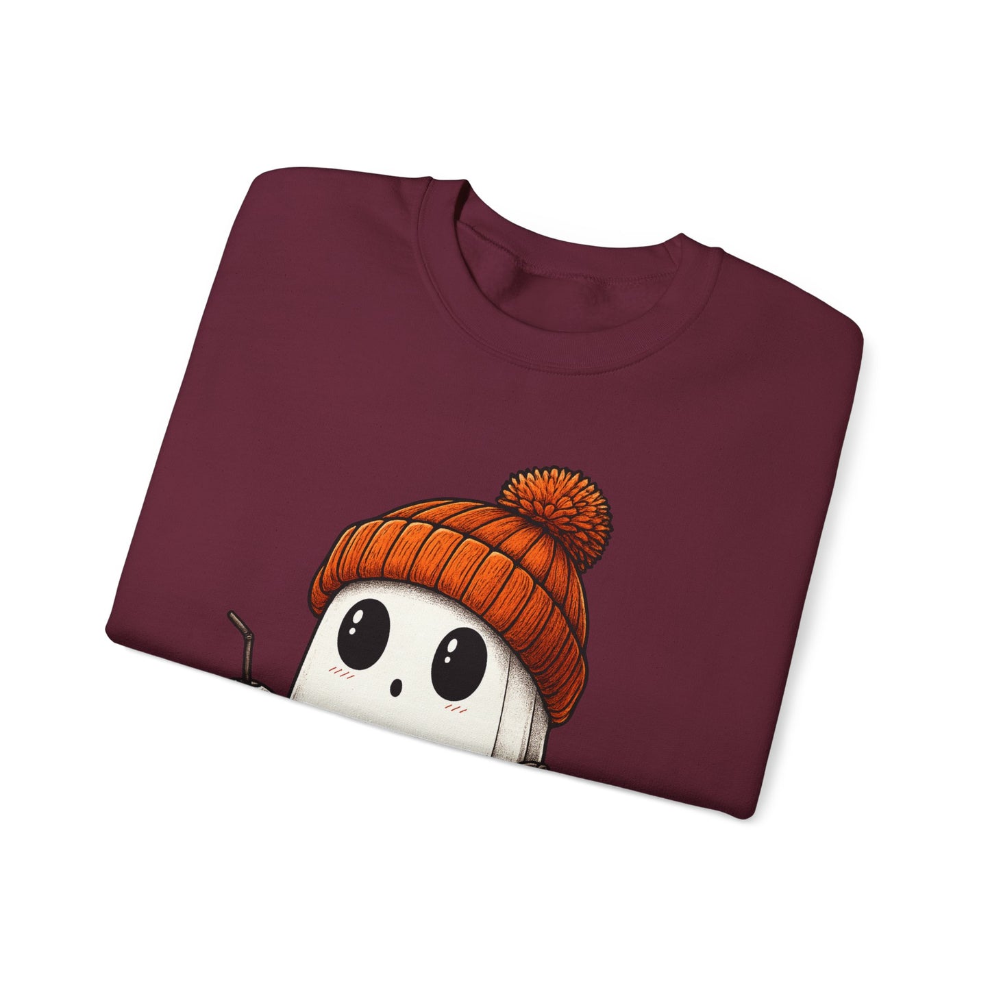 Cute Ghost Halloween Sweatshirt, Unisex Crewneck, Spooky Season Apparel, Fall Fashion, Cozy Pumpkin Sweater