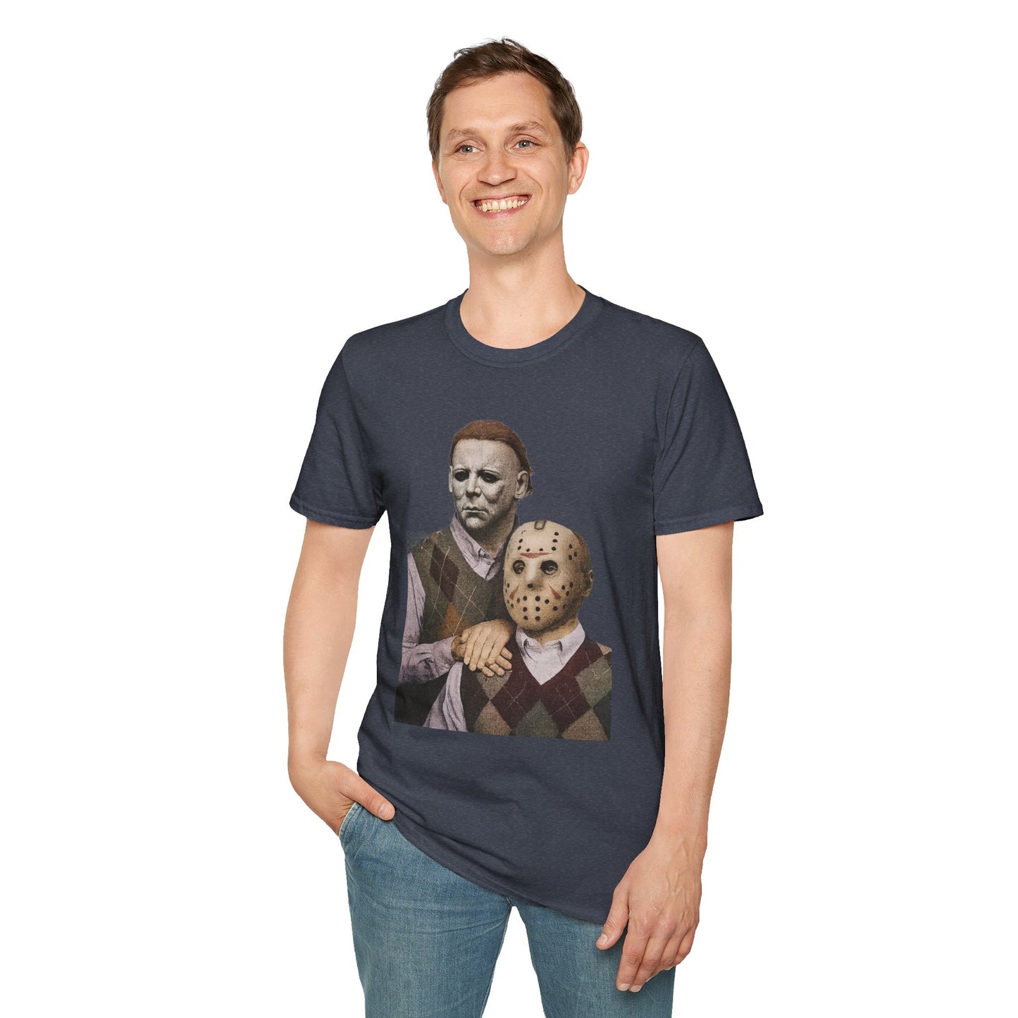 Horror Movie Character T-Shirt | Unisex Softstyle Tee, Scary Graphic Tee, Perfect for Halloween, Horror Fans, Movie Lovers