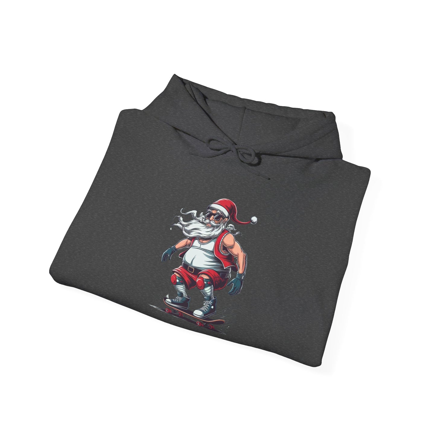 Santa Skateboarding Unisex Heavy Blend Hoodie, Christmas Sweatshirt, Holiday Gift, Cozy Winter Apparel, Fun Santa Design