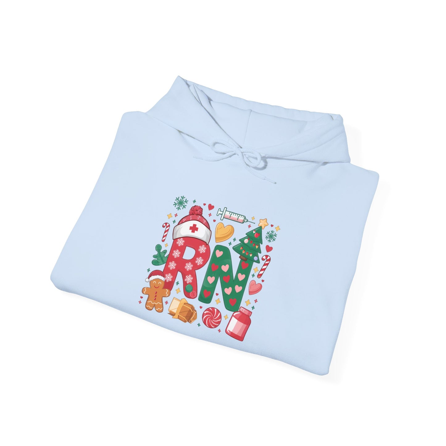 Festive Cozy Hooded Sweatshirt, Holiday Sweatshirt, Christmas Gift, Unisex Hoodie, Seasonal Wear, RN Design