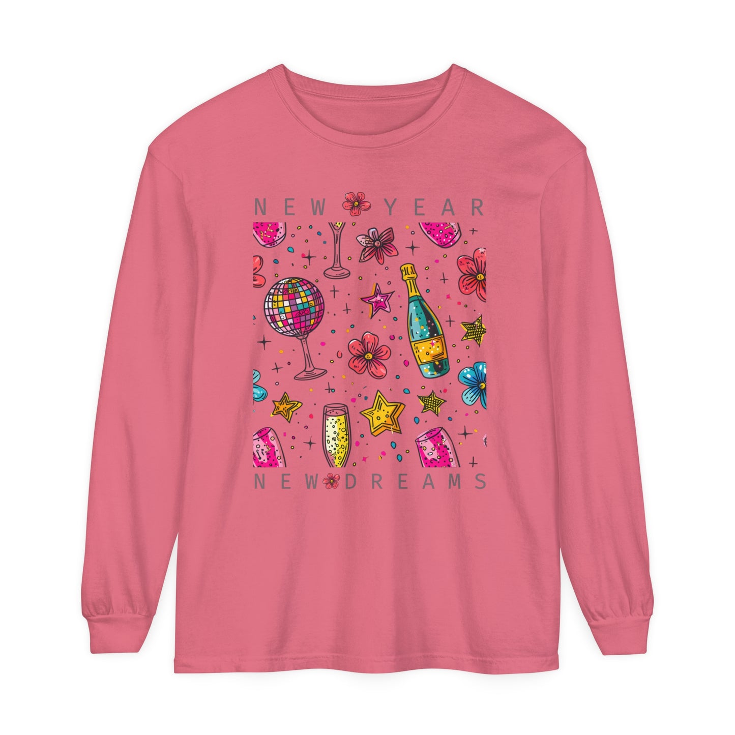 New Year Unisex Garment-dyed Long Sleeve T-Shirt
