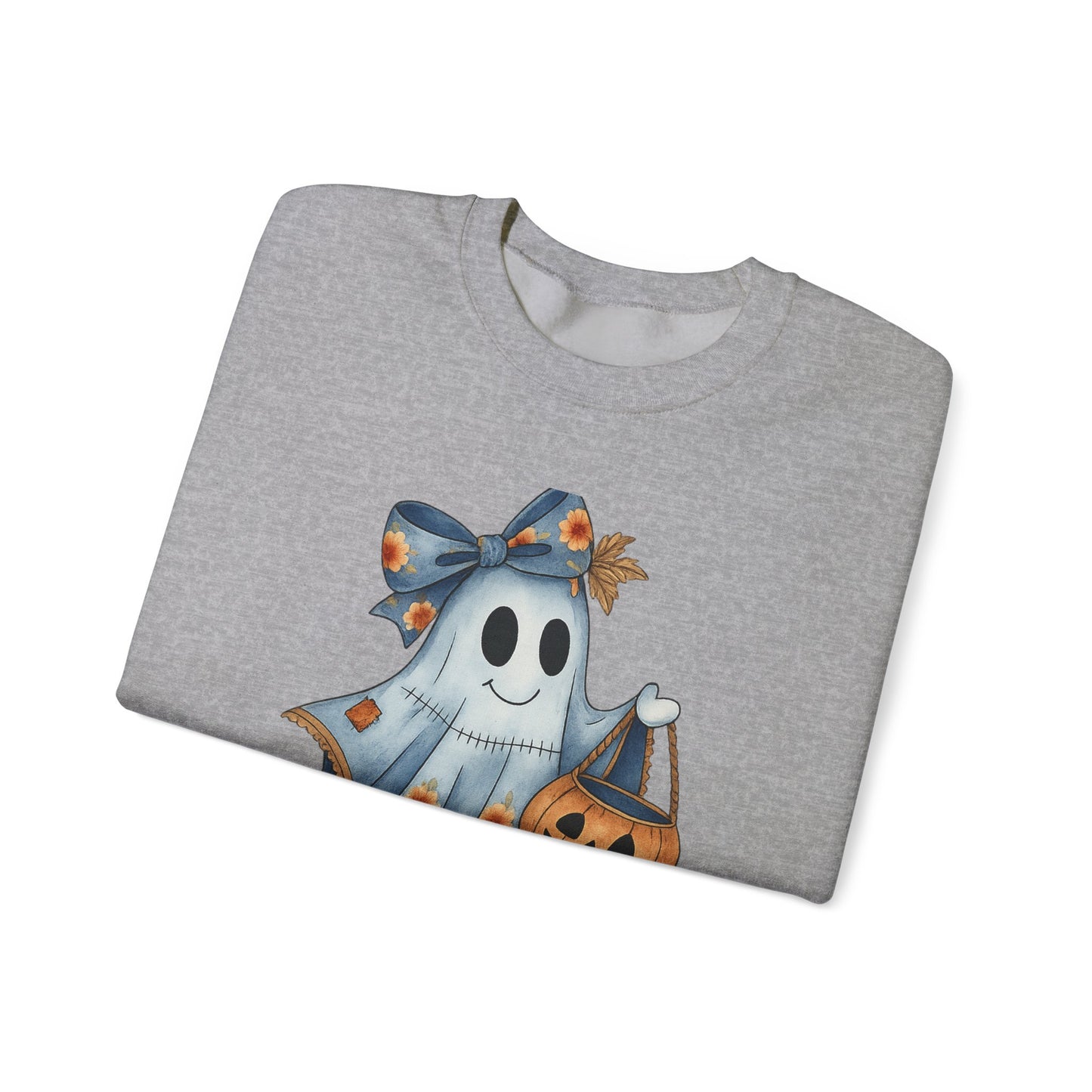 Cute Ghost Halloween Sweatshirt, Unisex Crewneck, Cozy Fall Apparel, Spooky Season Gift, Trick or Treat, Halloween Celebration