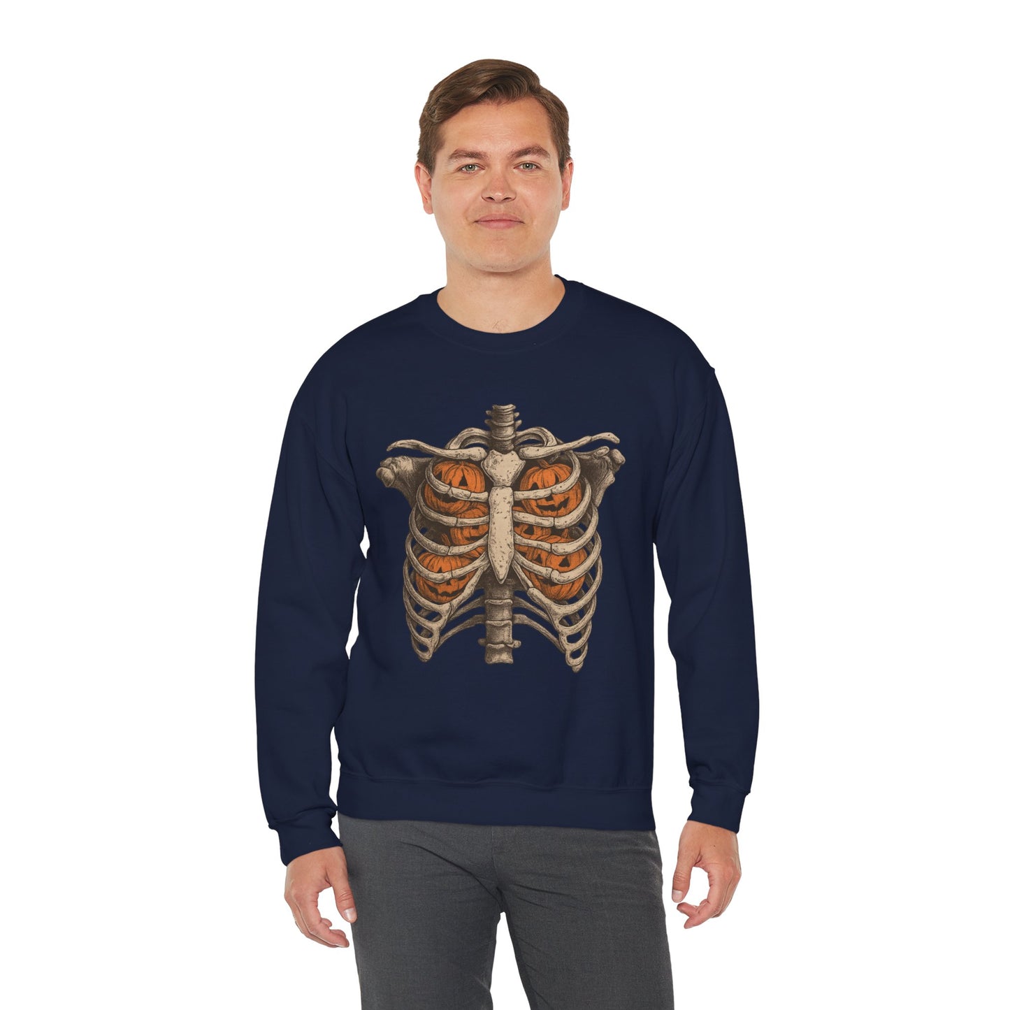 Halloween Skeleton Sweatshirt, Unisex Crewneck, Fall Fashion, Spooky Apparel, Gift for Halloween, Cozy Pullover
