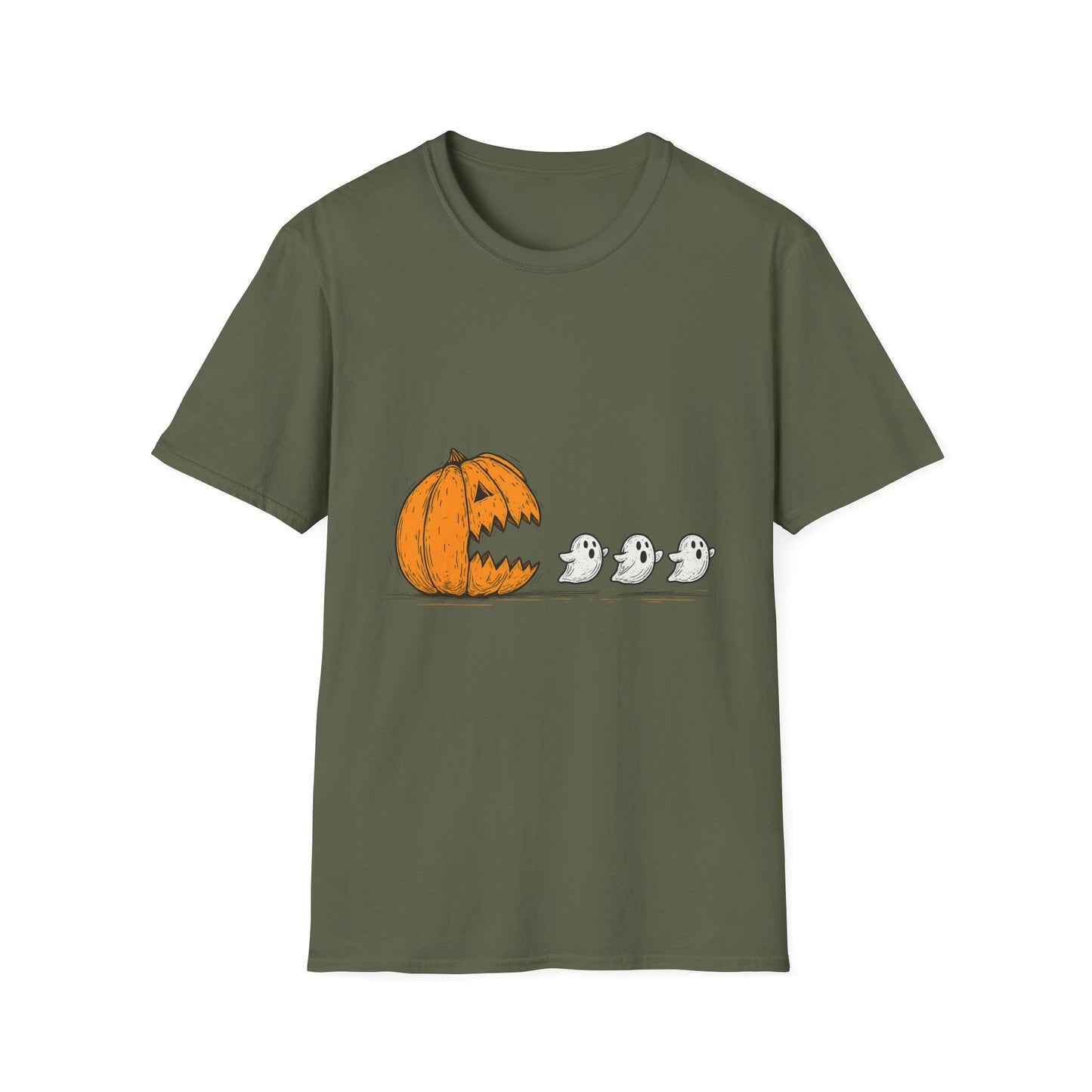 Halloween Ghost Pumpkin T-Shirt, Unisex Tee, Cute Halloween Shirt, Trick or Treat Apparel, Spooky Season Outfit