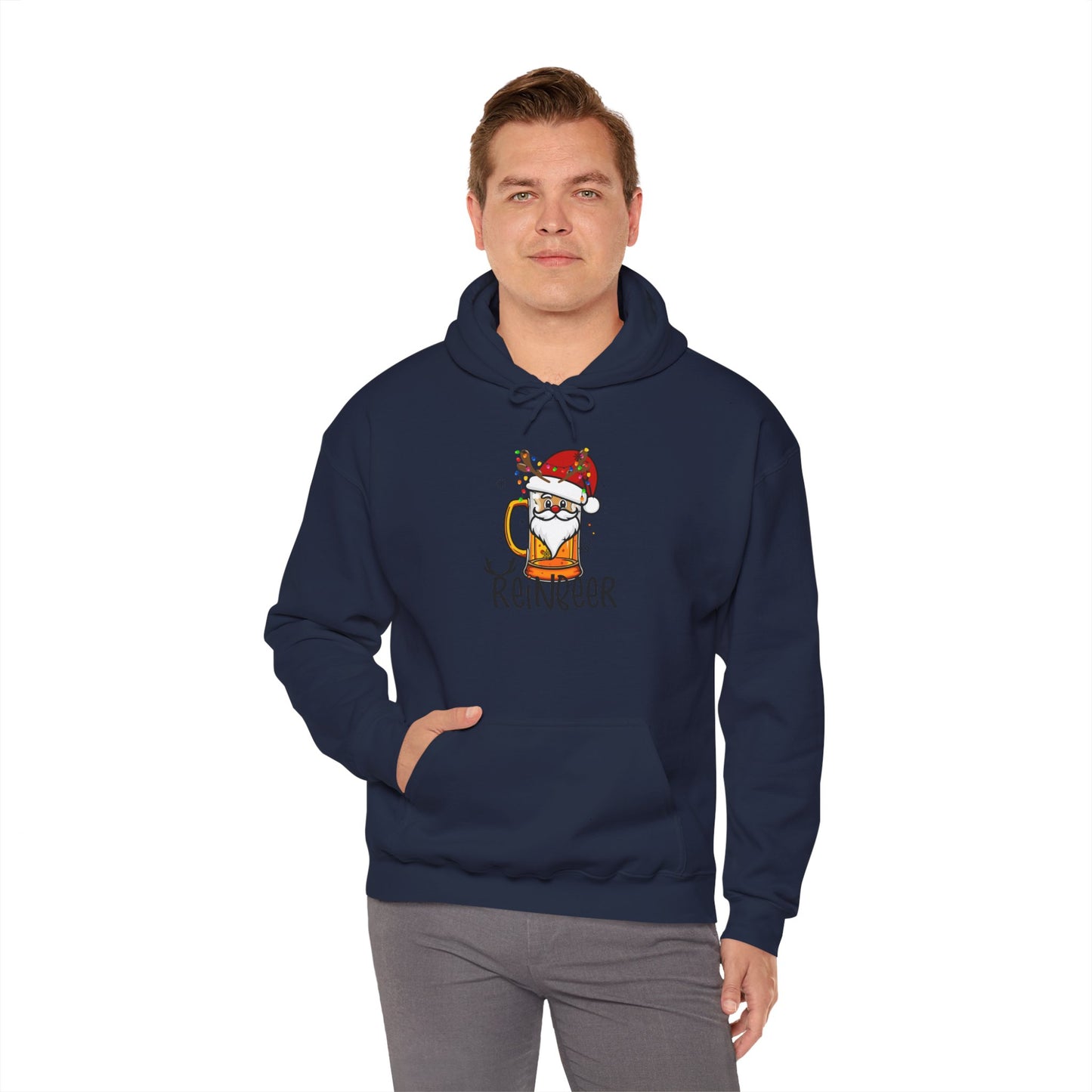 Festive Reindeer Hoodie, Christmas Hoodie, Cozy Holiday Gift, Ugly Hoodie Party, Winter Vibes Apparel