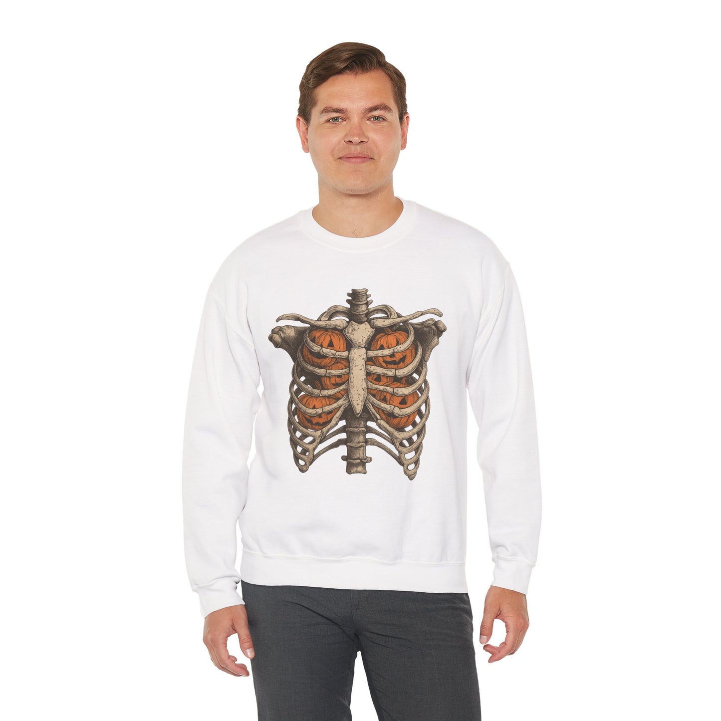 Halloween Skeleton Sweatshirt, Unisex Crewneck, Fall Fashion, Spooky Apparel, Gift for Halloween, Cozy Pullover