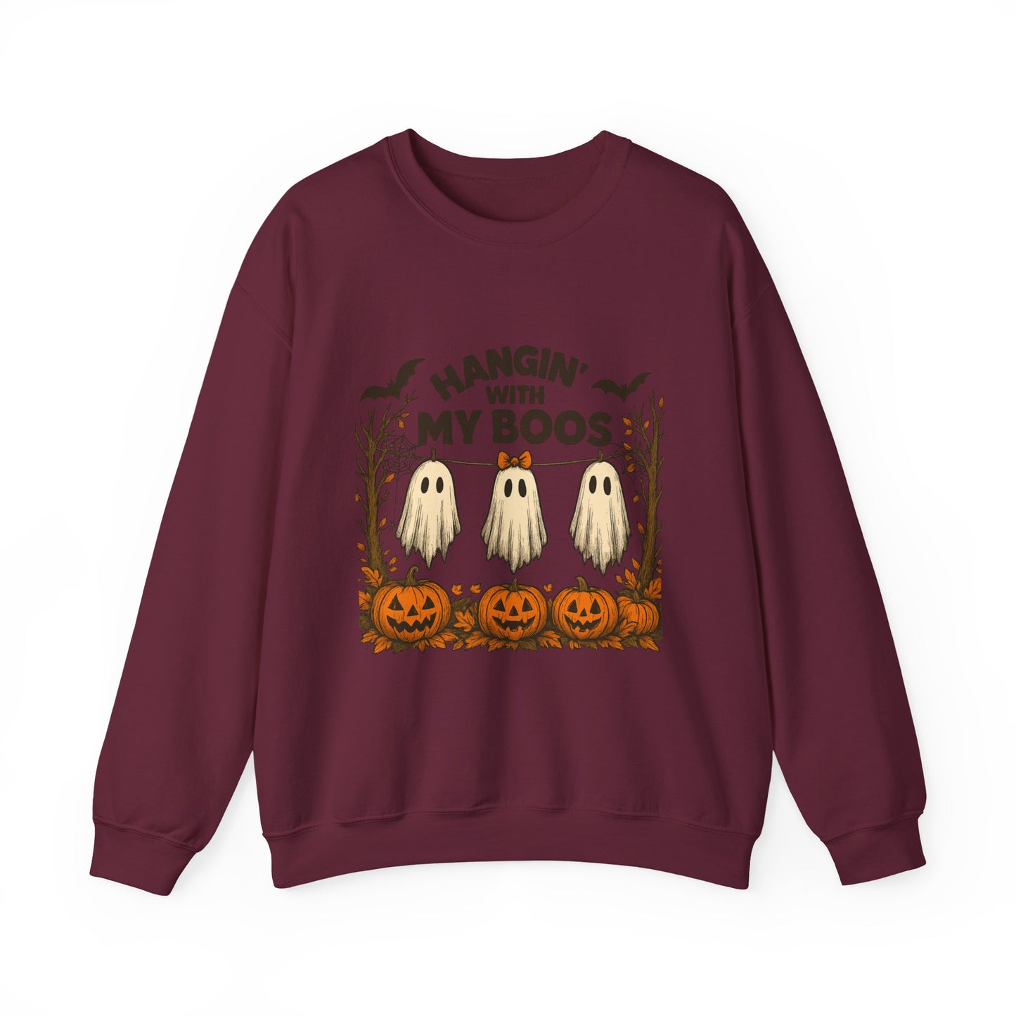 Halloween Ghost Sweatshirt, Cozy Unisex Crewneck, Fall Apparel, Halloween Costume, Spooky Season Outfit
