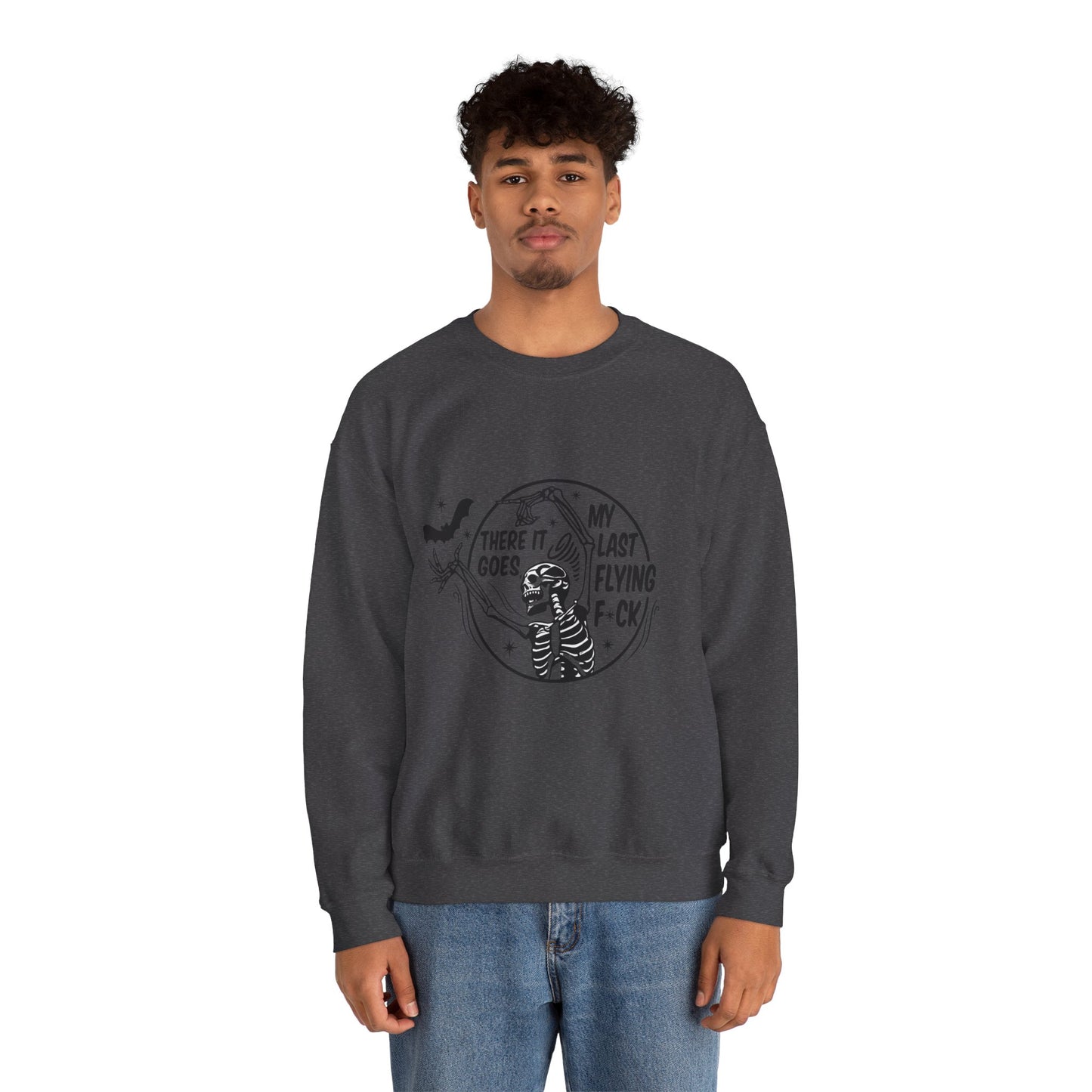 Sassy Skeleton Graphic Sweatshirt, Funny Crewneck, Unisex Humor Apparel, Perfect for Halloween, Unique Gift for Friends, Casual Wear