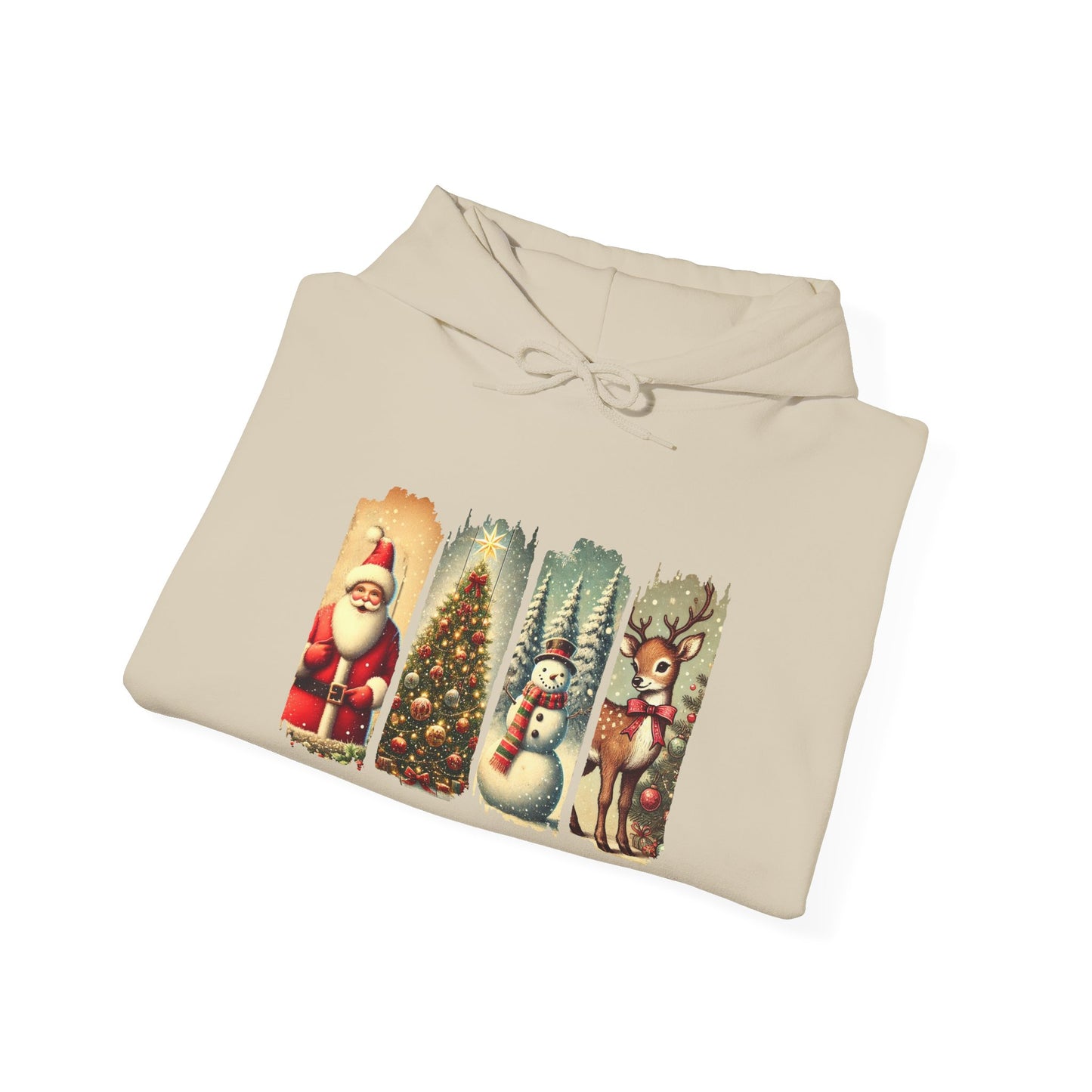 Cozy Christmas Sweatshirt with Vintage Holiday Designs, Unisex Hoodie for Winter, Christmas Gift, Holiday Wear, Festive Apparel