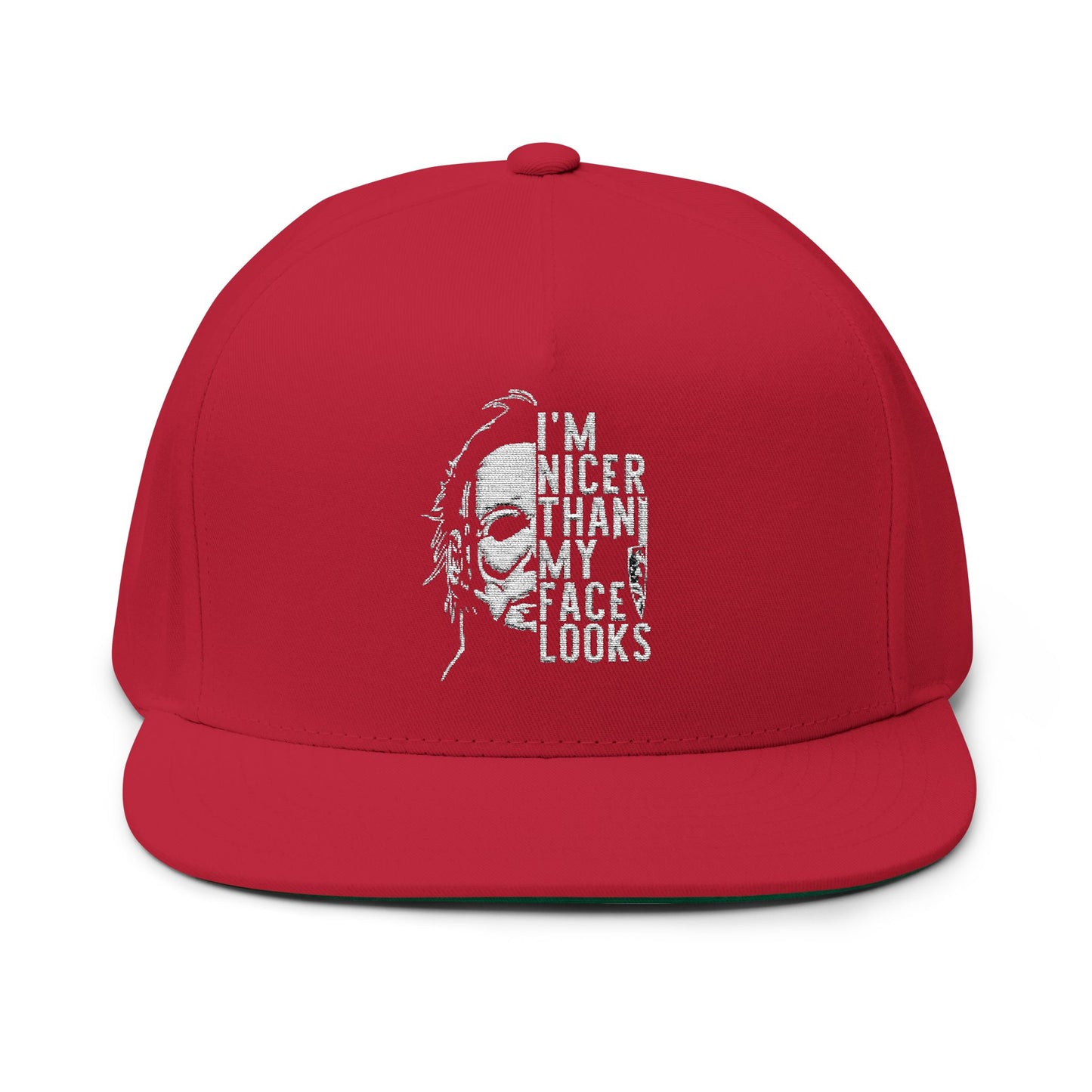 Nicer Than My Face Looks Flat Bill Cap, Funny Hat Gift, Snapback Cap, Casual Style, Embroidered Cap, Unique Accessory