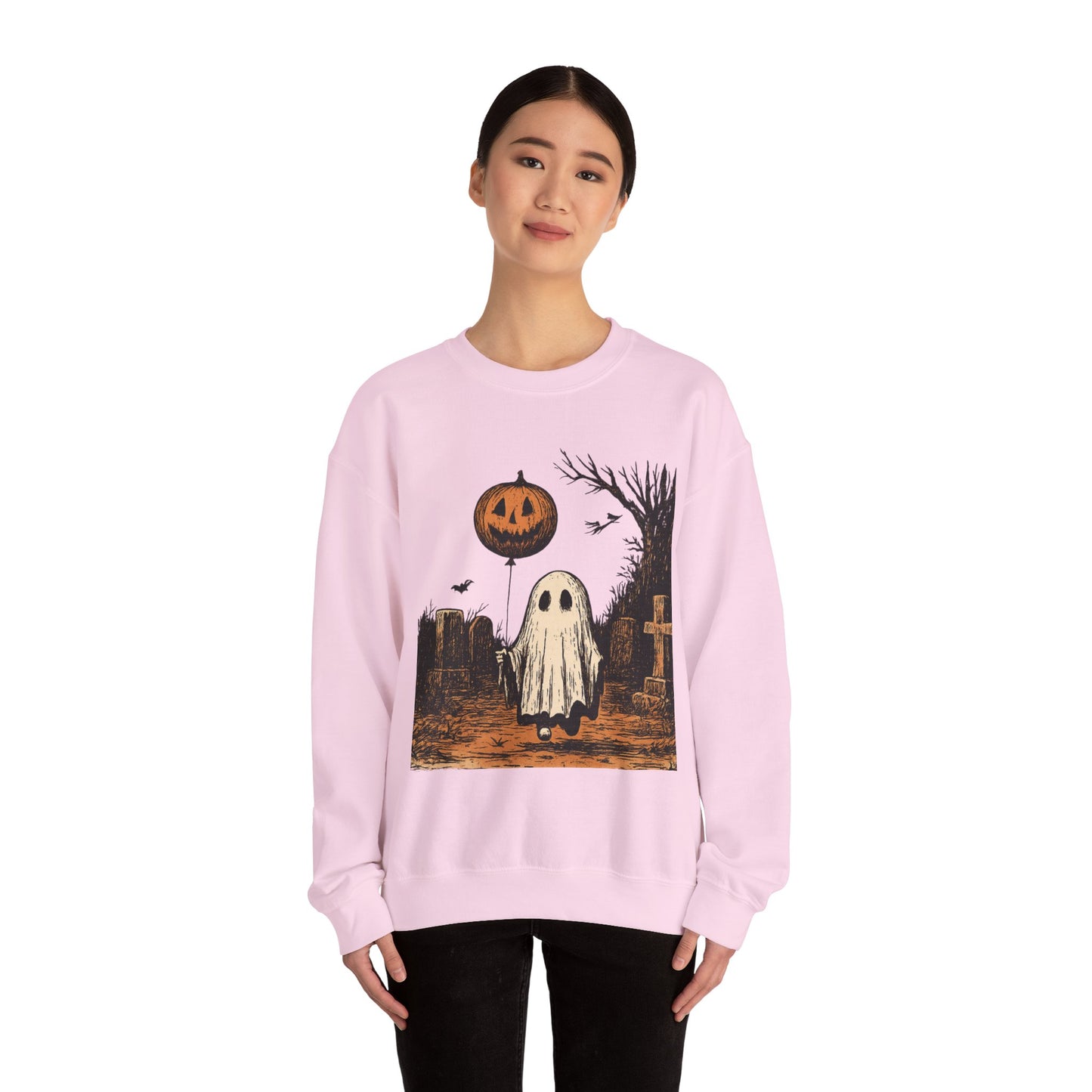 Halloween Ghost Crewneck Sweatshirt - Fall Fashion, Cozy Sweater, Spooky Style, Halloween Decor, Unique Gift