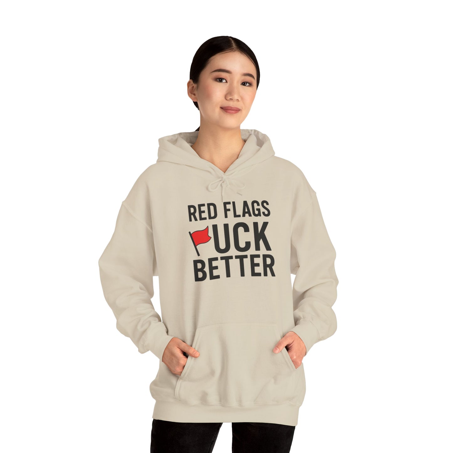 Red Flags Hoodie - Unisex Heavy Blend Hoodie for Casual Wear, Gift for Friends, Streetwear Style, Funny Hoodie, Soft and Cozy