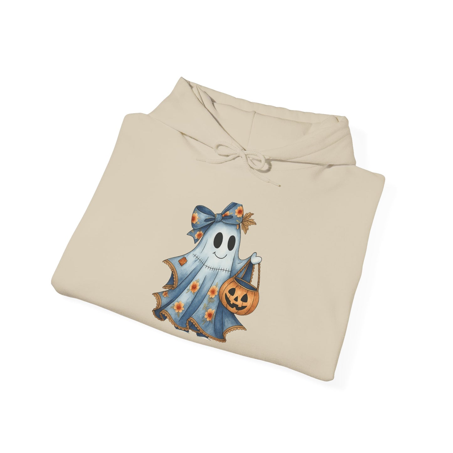 Ghostly Fun Hooded Hoodie, - Halloween Spirit, Cozy Comfort, Unisex Style, Casual Wear, Spooky Gift