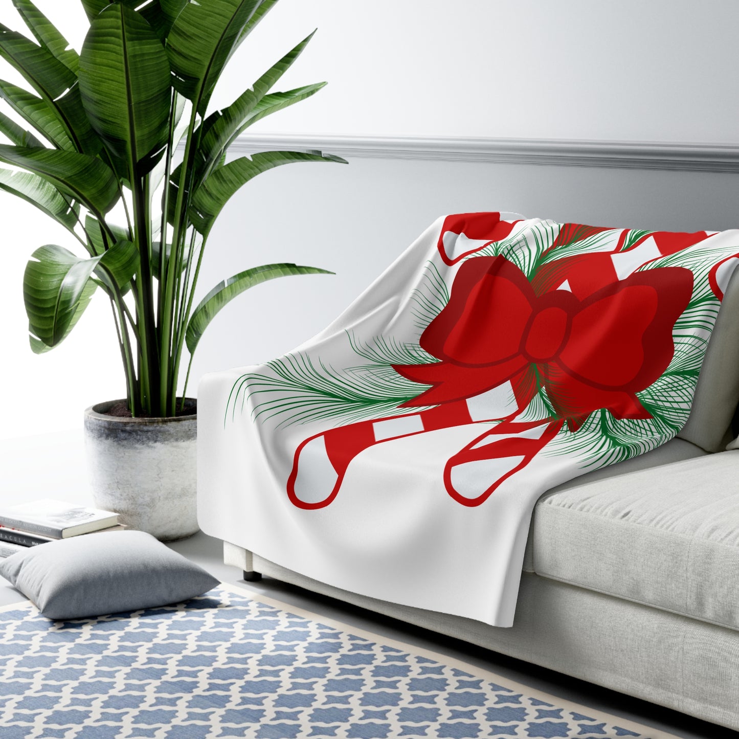 Christmas Candy Cane Blanket