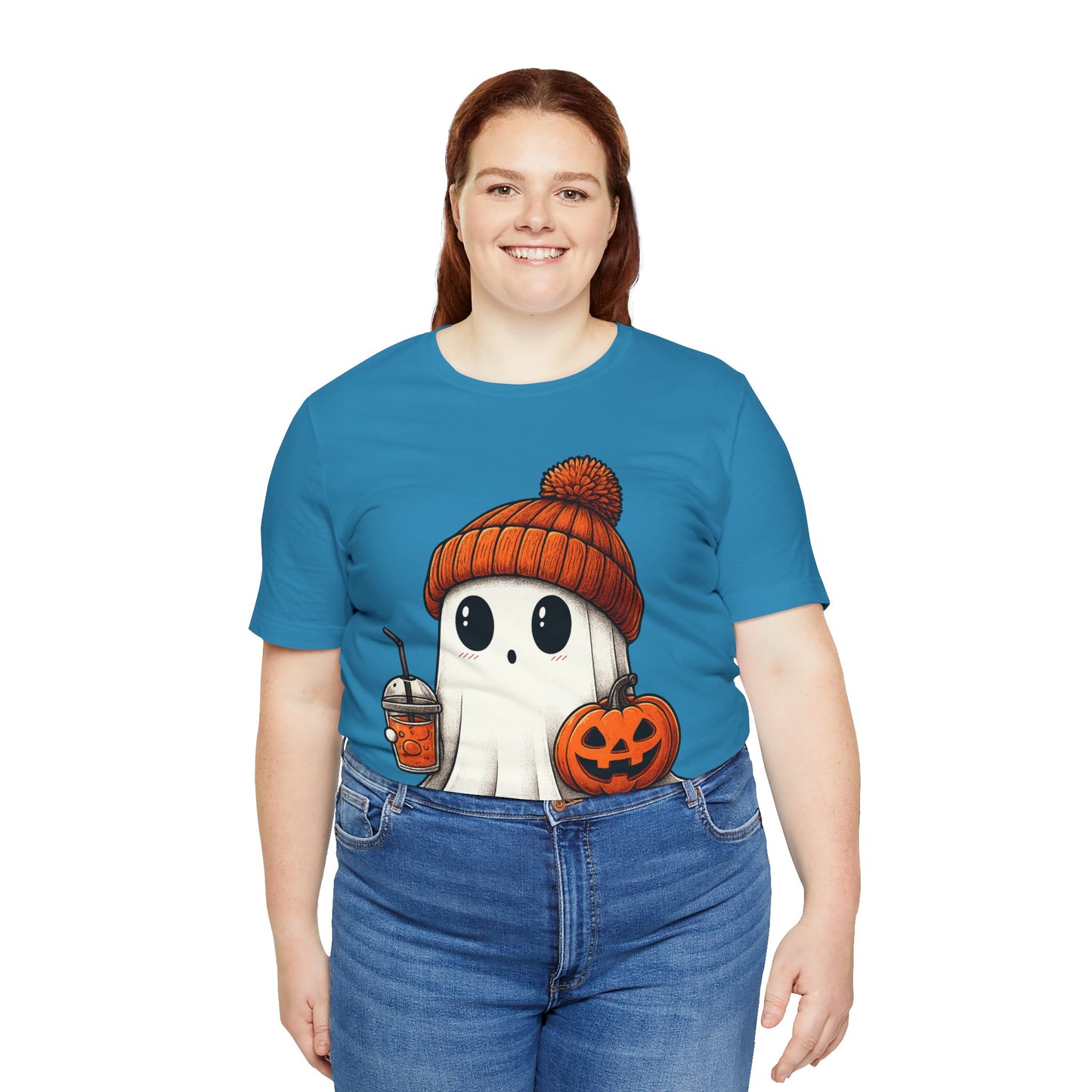 Halloween Ghost Unisex Tee, Spooky Shirt, Fall Fashion, Cute Ghost Shirt, Halloween Costume, Trick or Treat T-Shirt