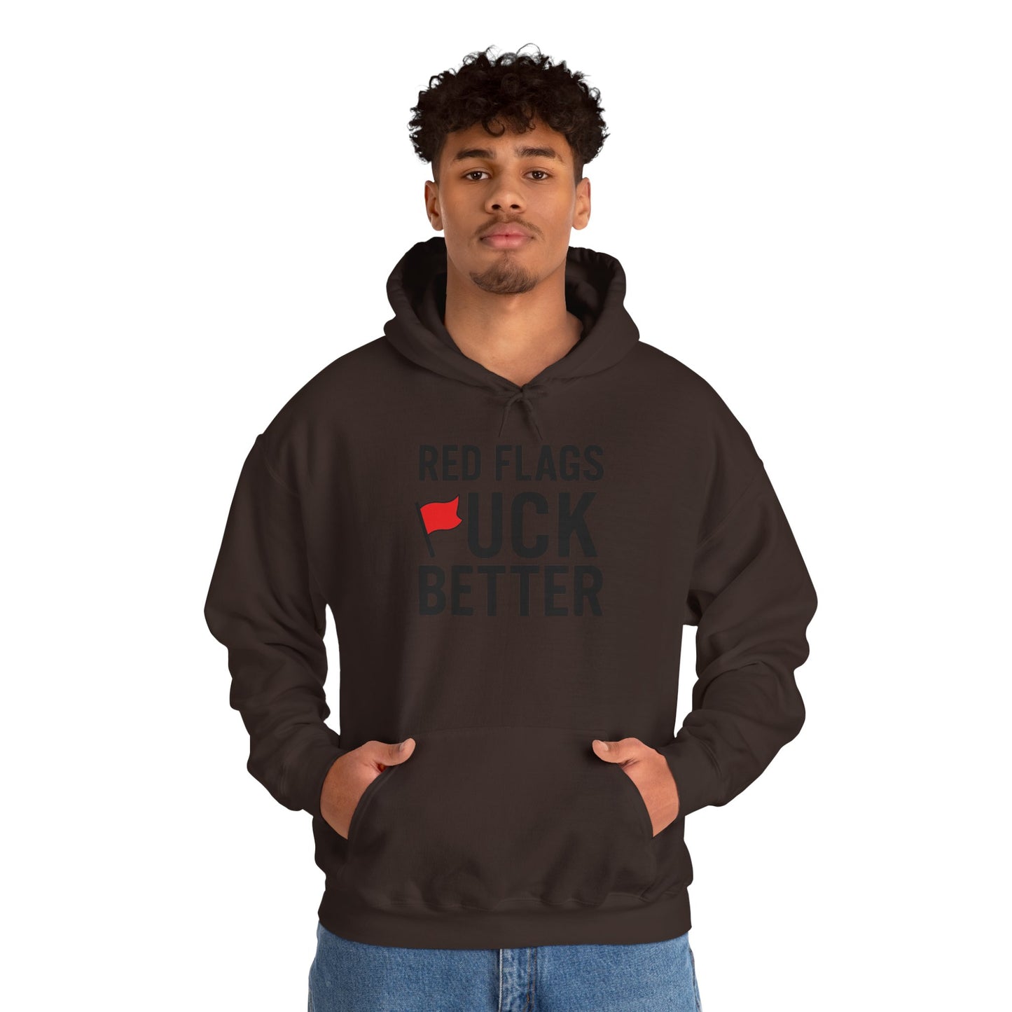 Red Flags Hoodie - Unisex Heavy Blend Hoodie for Casual Wear, Gift for Friends, Streetwear Style, Funny Hoodie, Soft and Cozy