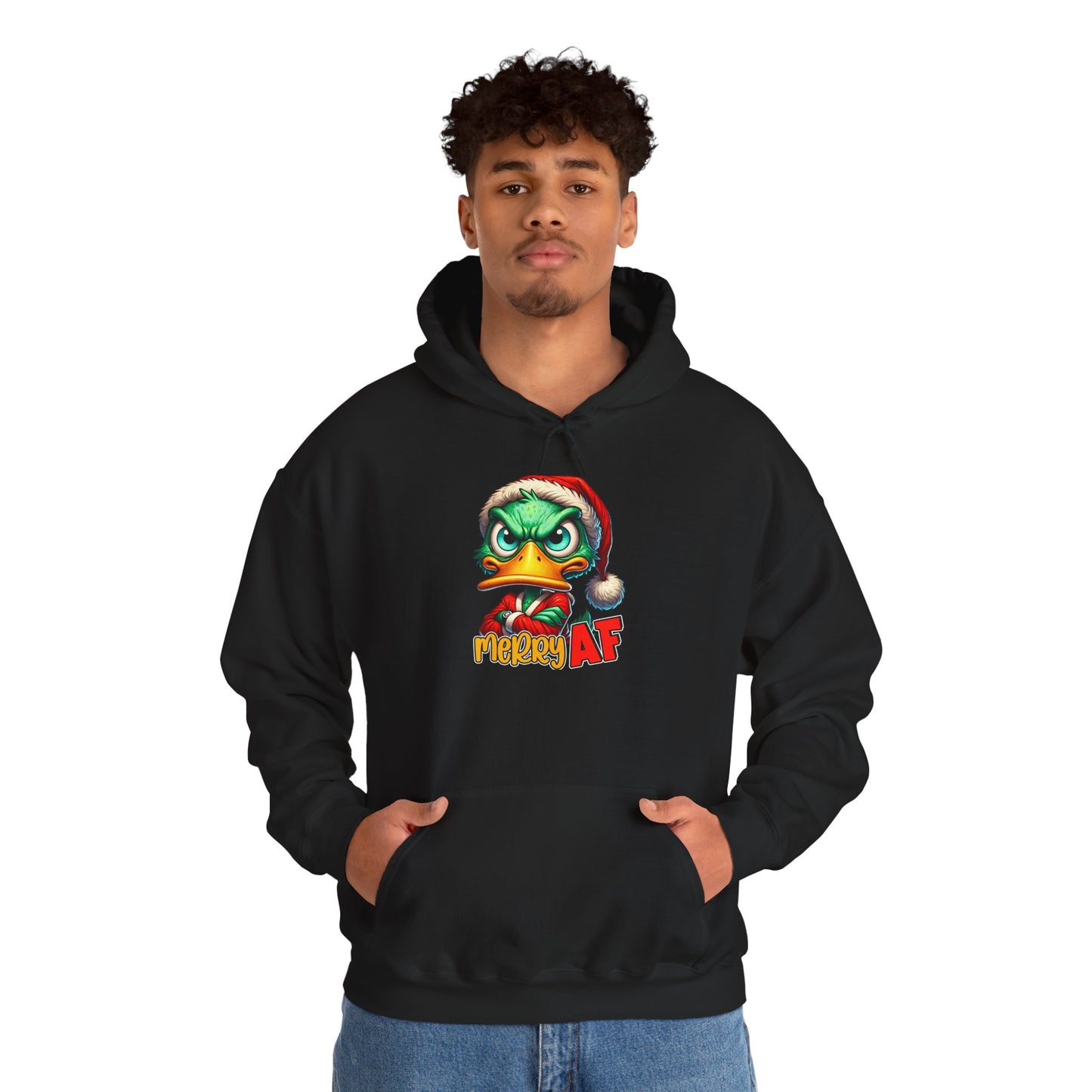 Festive Grinch Hoodie | Merry AF Gift for Christmas, Unisex Sweatshirt, Holiday Apparel, Cozy Sweatshirt, Grinch Lovers