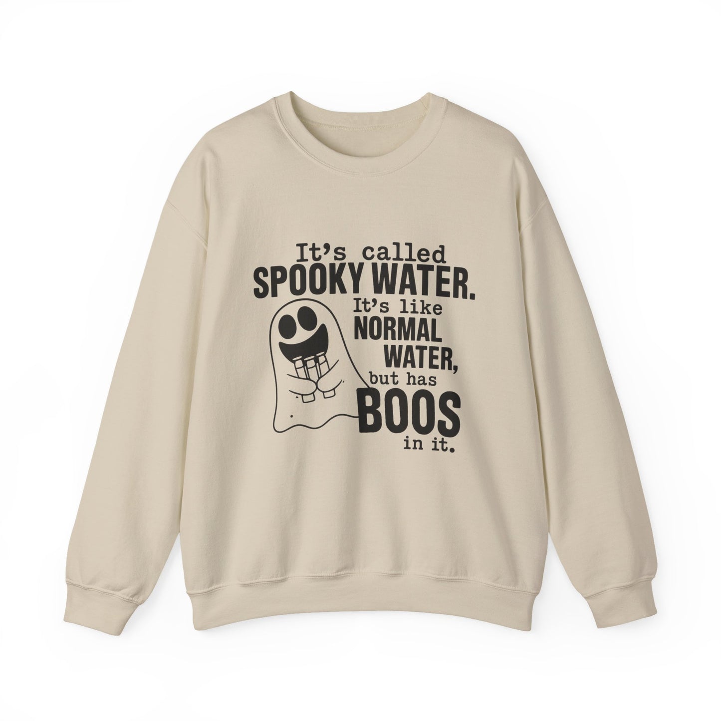 Spooky Water Crewneck Sweatshirt - Fun Halloween Apparel, Unisex Sweatshirt, Cozy Ghost Shirt, Gift for Halloween Lovers, Cute Fall Fashion