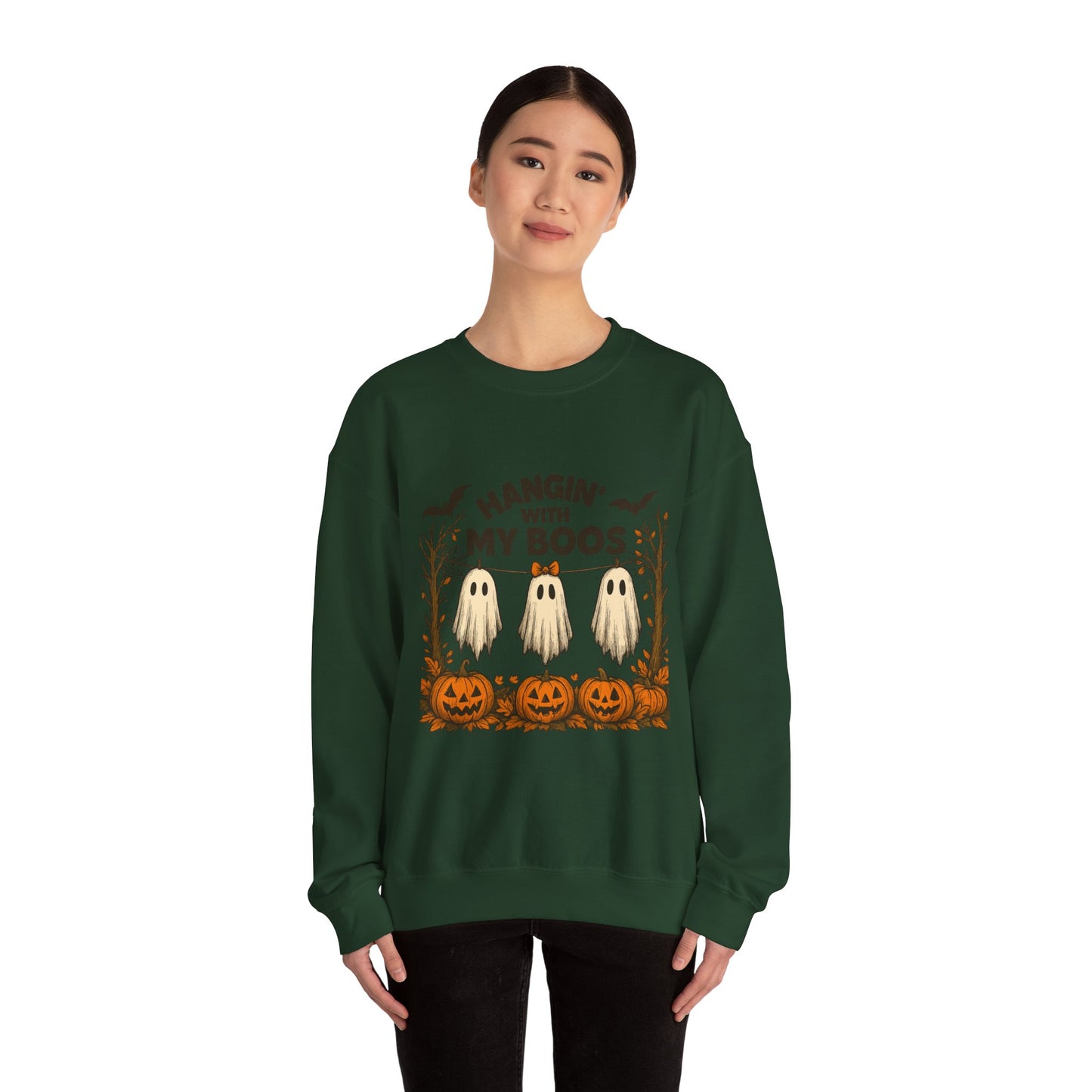 Halloween Ghost Sweatshirt, Cozy Unisex Crewneck, Fall Apparel, Halloween Costume, Spooky Season Outfit