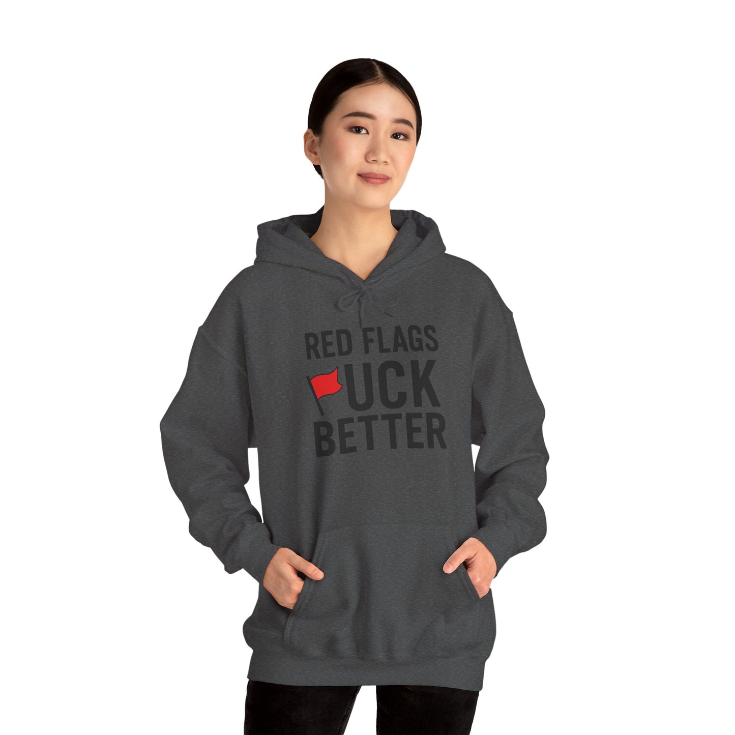 Red Flags Hoodie - Unisex Heavy Blend Hoodie for Casual Wear, Gift for Friends, Streetwear Style, Funny Hoodie, Soft and Cozy