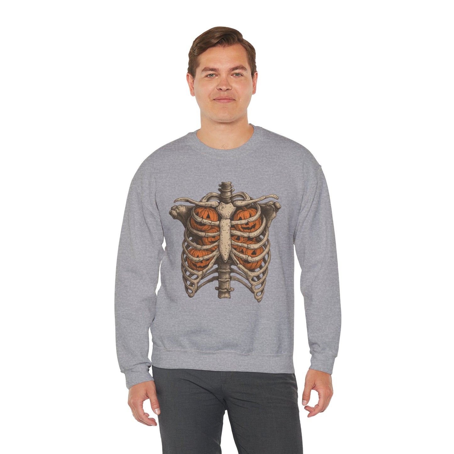 Halloween Skeleton Sweatshirt, Unisex Crewneck, Fall Fashion, Spooky Apparel, Gift for Halloween, Cozy Pullover