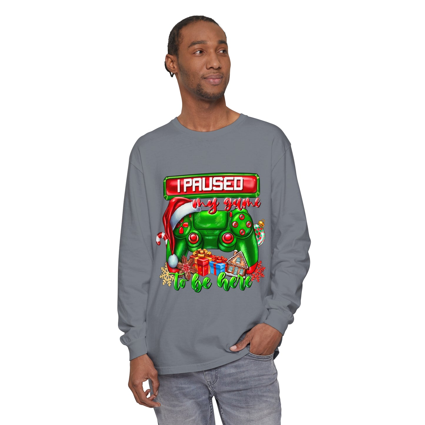 Christmas Unisex Garment-dyed Long Sleeve T-Shirt