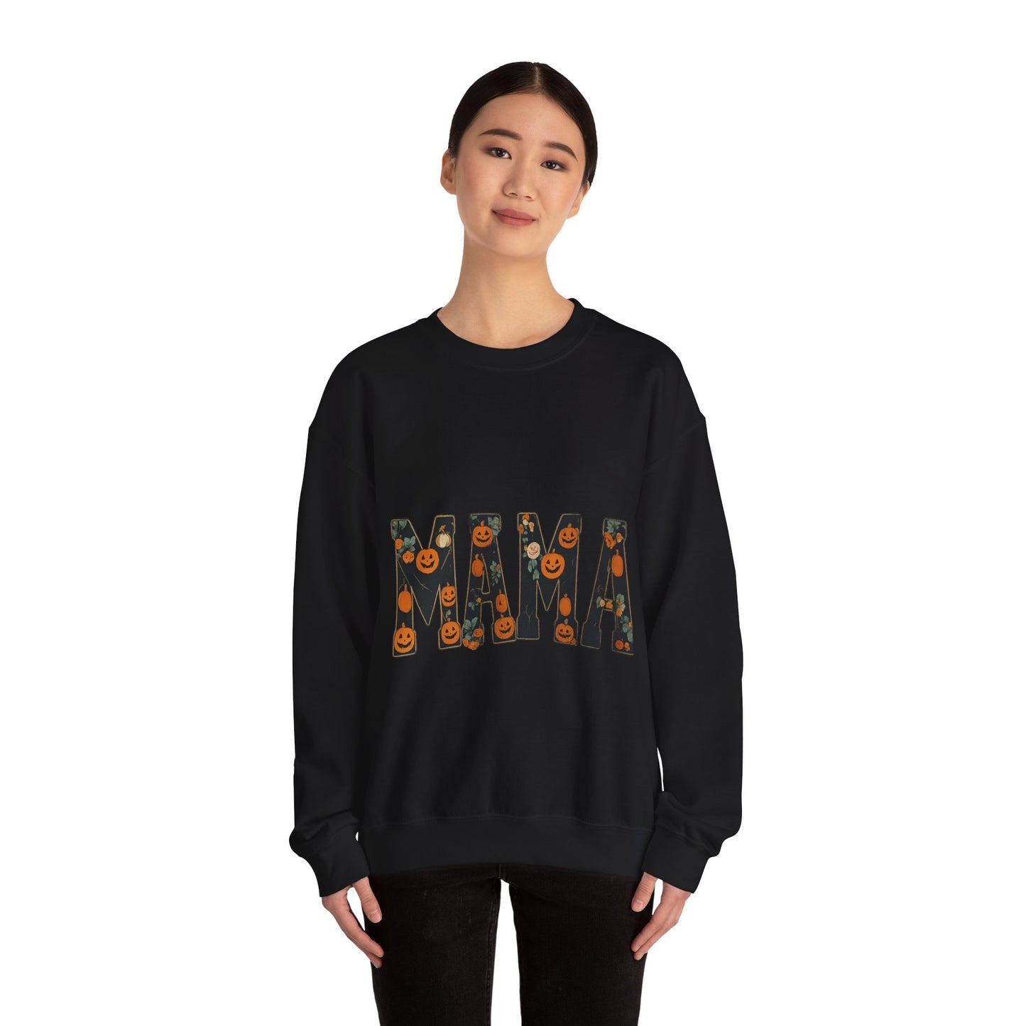 Mama Pumpkin Crewneck Sweatshirt, Fall Fashion, Halloween Gift, Cozy Sweatshirt, Casual Wear, Gift for Moms