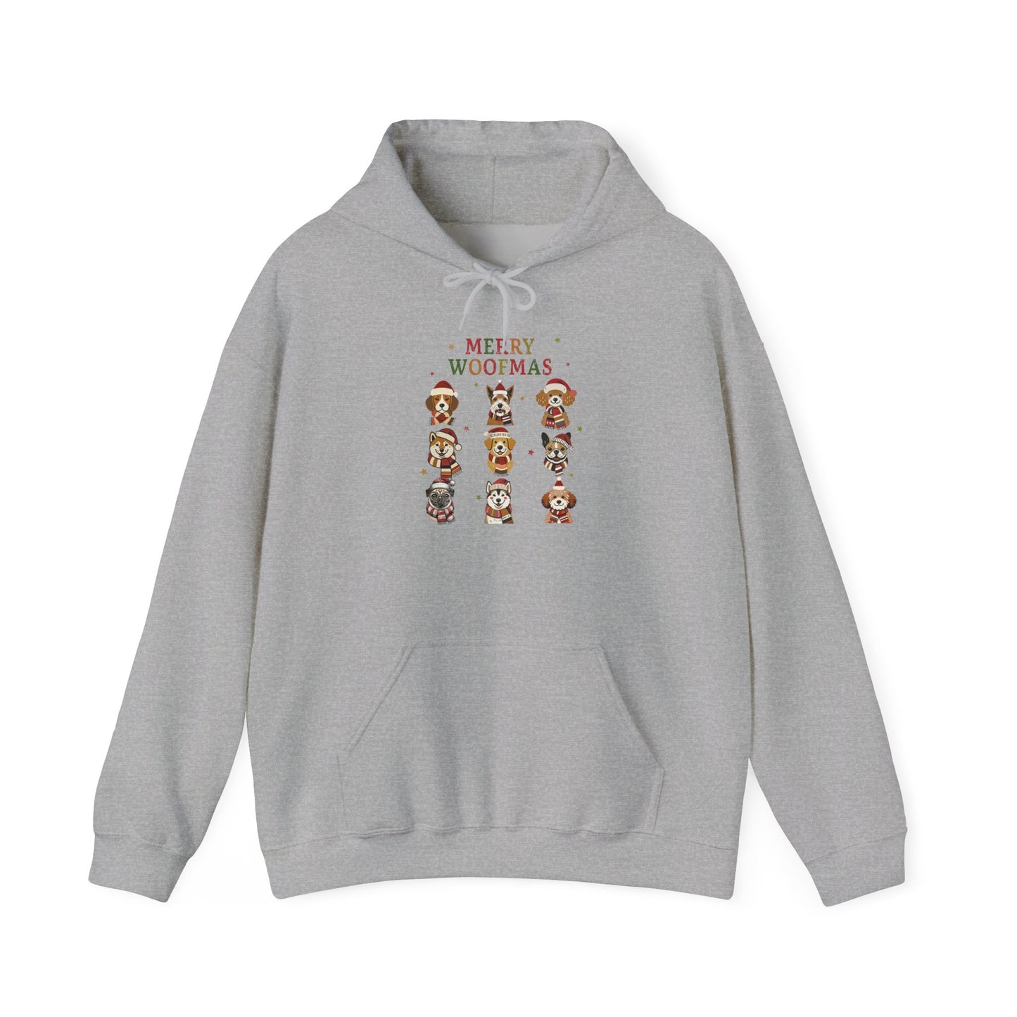 Merry Woofmas Hoodie, Cozy Dog Lover Hoodie, Gift for Pet Owners, Cute Holiday Apparel, Festive Furry Friends Clothing