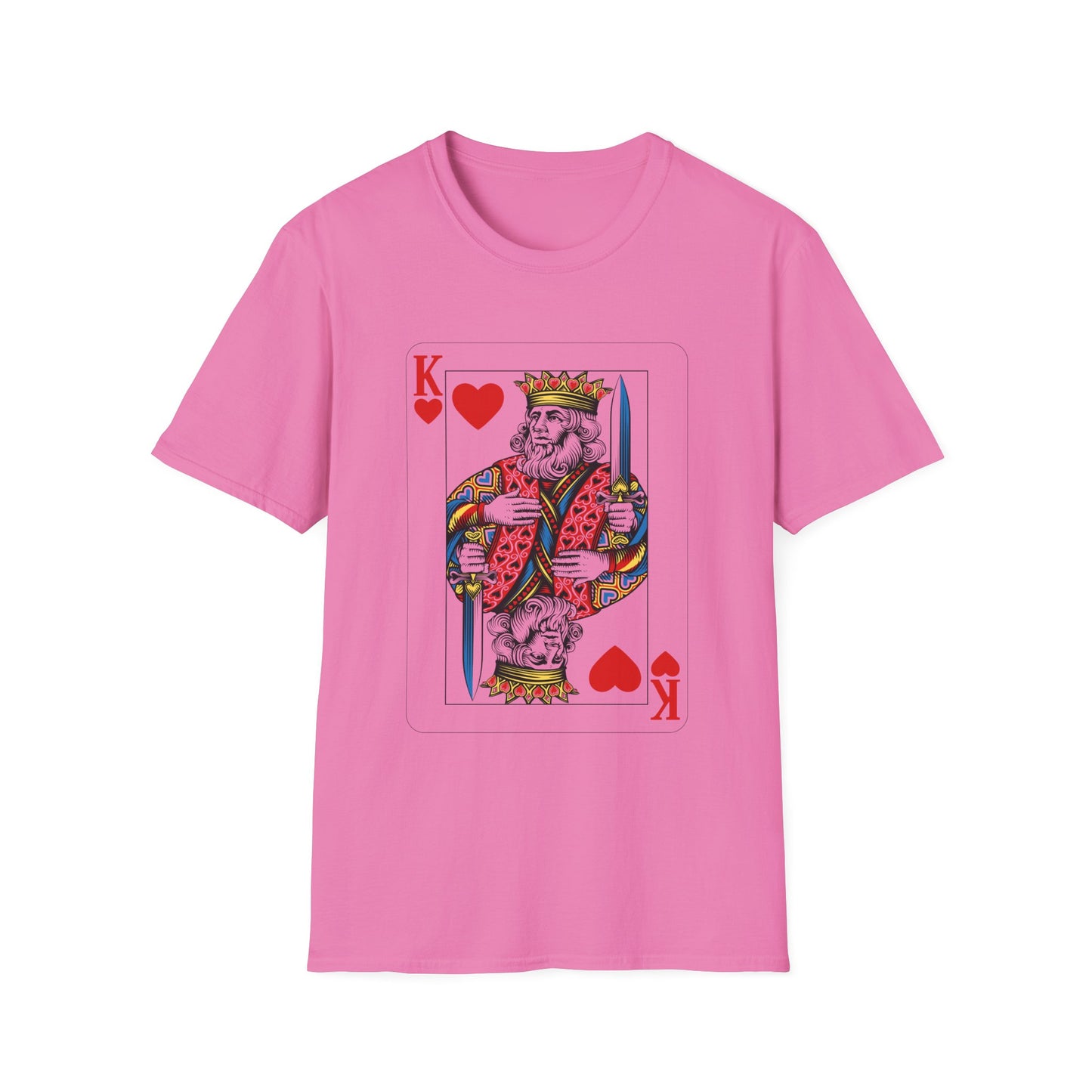 Valentines King of Hearts Unisex T-Shirt - Playful Card Design for Game Night