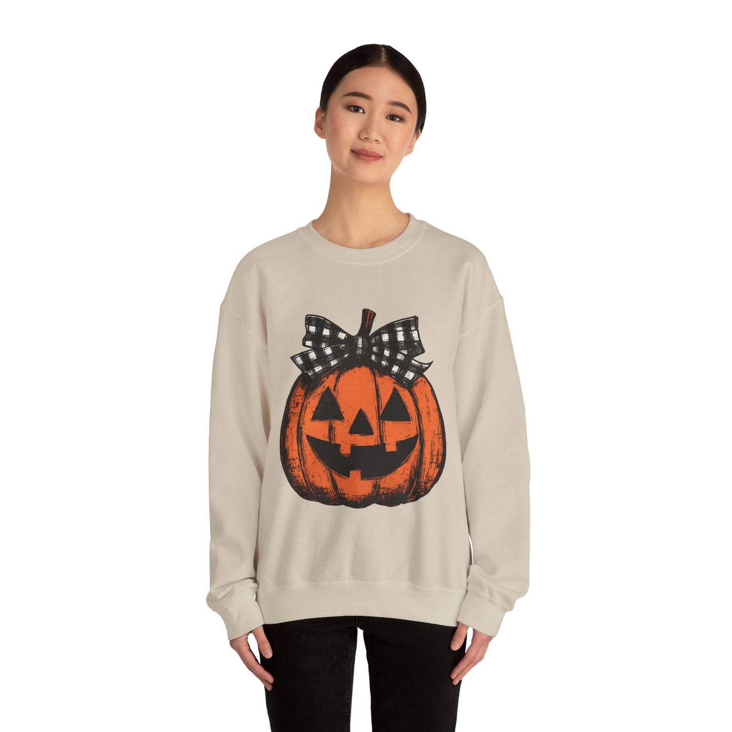 Autumn Pumpkin Crewneck Sweatshirt, Fall Fashion, Halloween Sweatshirt, Cozy Sweater, Pumpkin Patch Outfit, Unisex Clothing