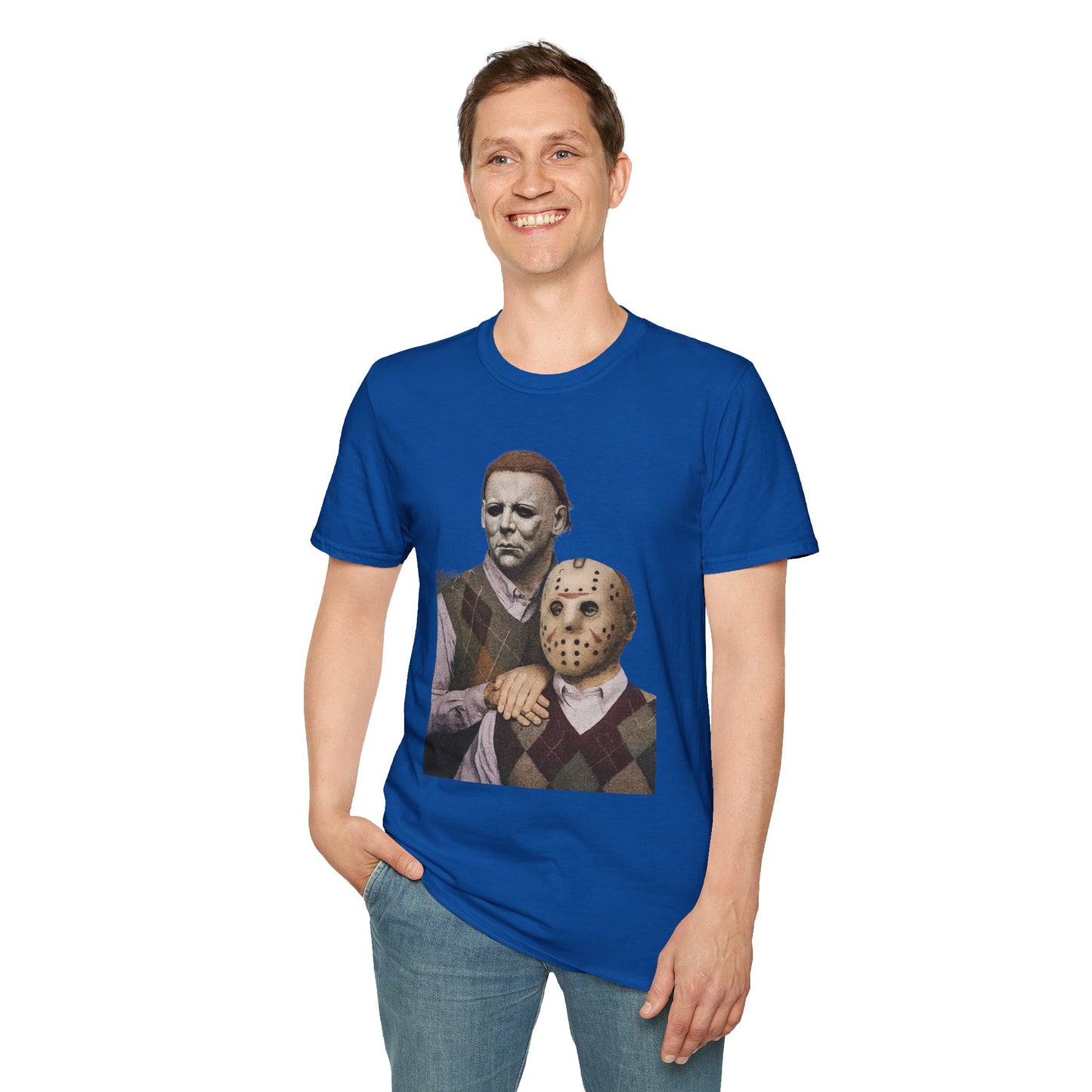 Horror Movie Character T-Shirt | Unisex Softstyle Tee, Scary Graphic Tee, Perfect for Halloween, Horror Fans, Movie Lovers