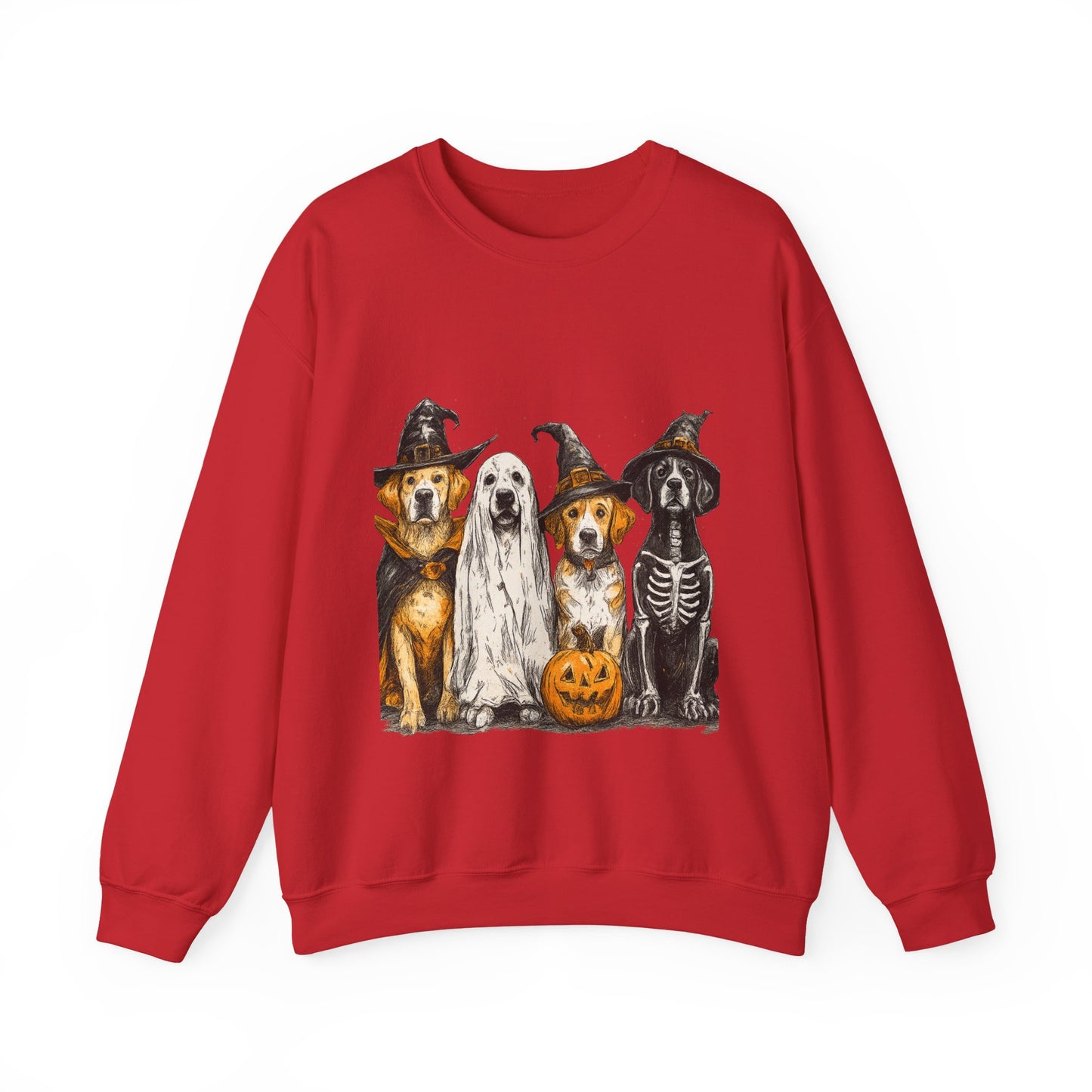 Halloween Dog-Themed Sweatshirt, Cozy Fall Apparel, Unisex Crewneck, Pet Lover Gift, Spooky Season Fashion