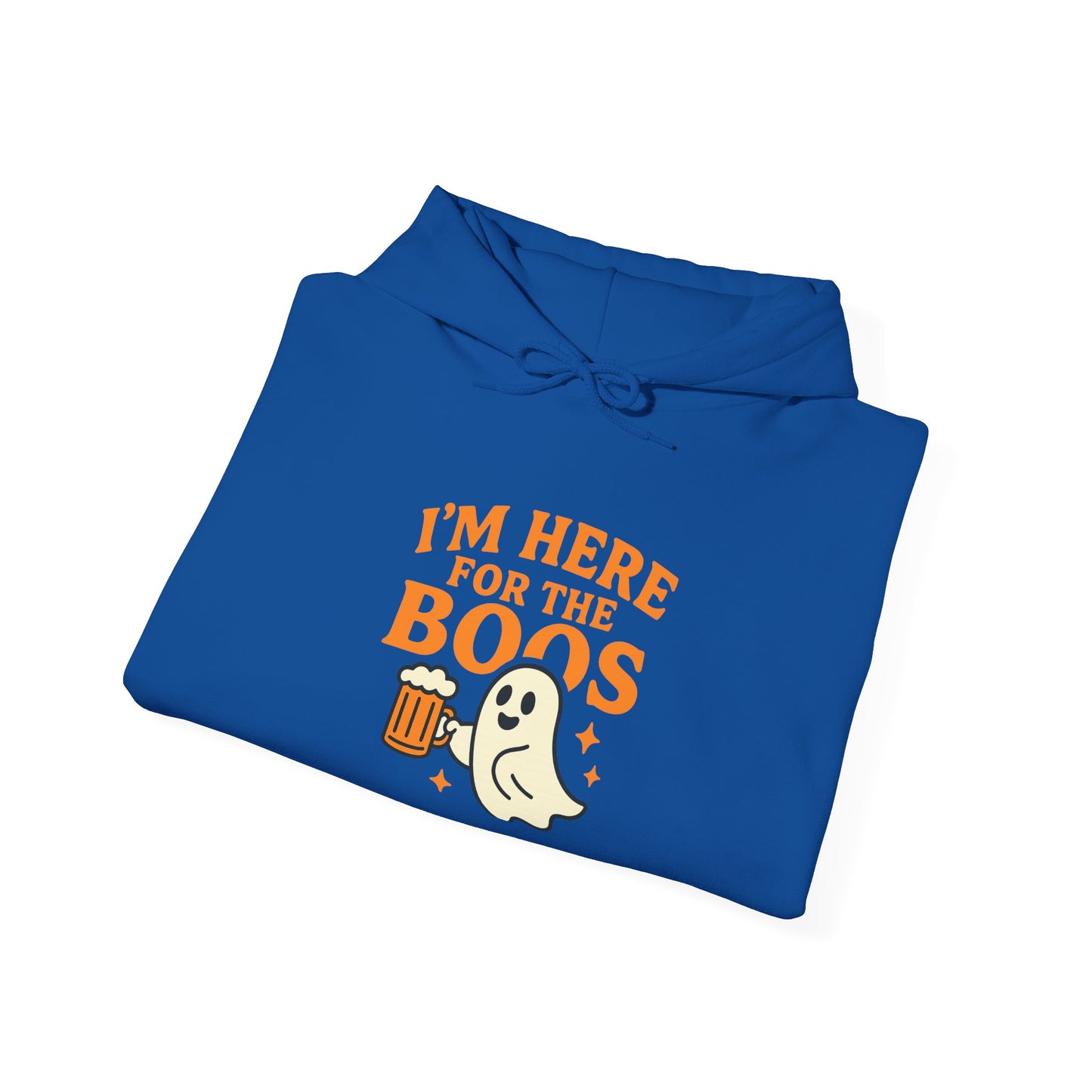 Halloween Party Hoodie, I'm Here for the Boos Hoodie, Unisex Halloween hoodie, Ghost Design Hooded Pullover, Spooky Season Apparel