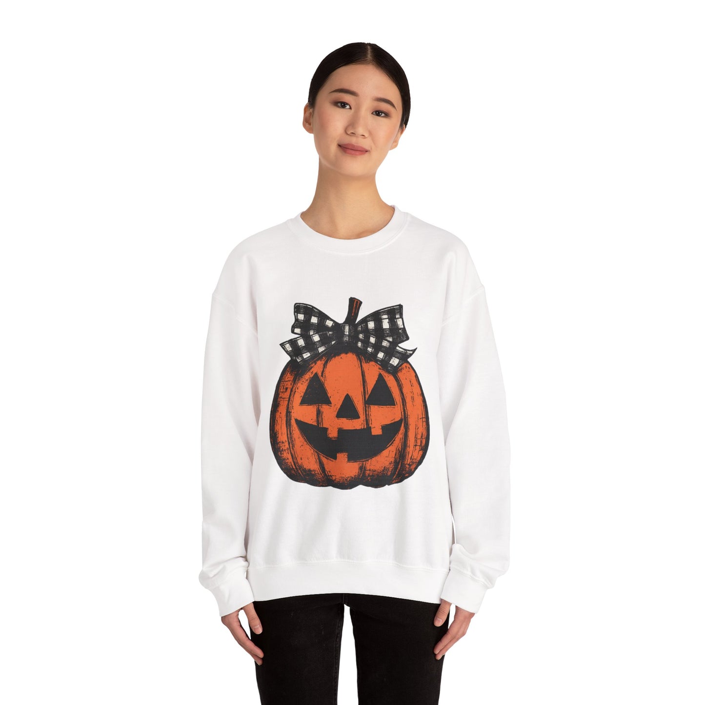 Autumn Pumpkin Crewneck Sweatshirt, Fall Fashion, Halloween Sweatshirt, Cozy Sweater, Pumpkin Patch Outfit, Unisex Clothing