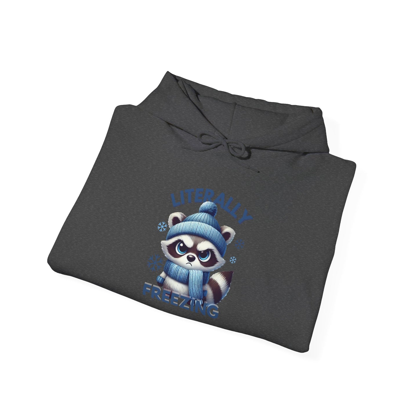 Chilly Raccoon Hoodie, Cozy Gift for Winter, Funny Hooded Hoodie, Cute Animal Apparel, Holiday Essentials