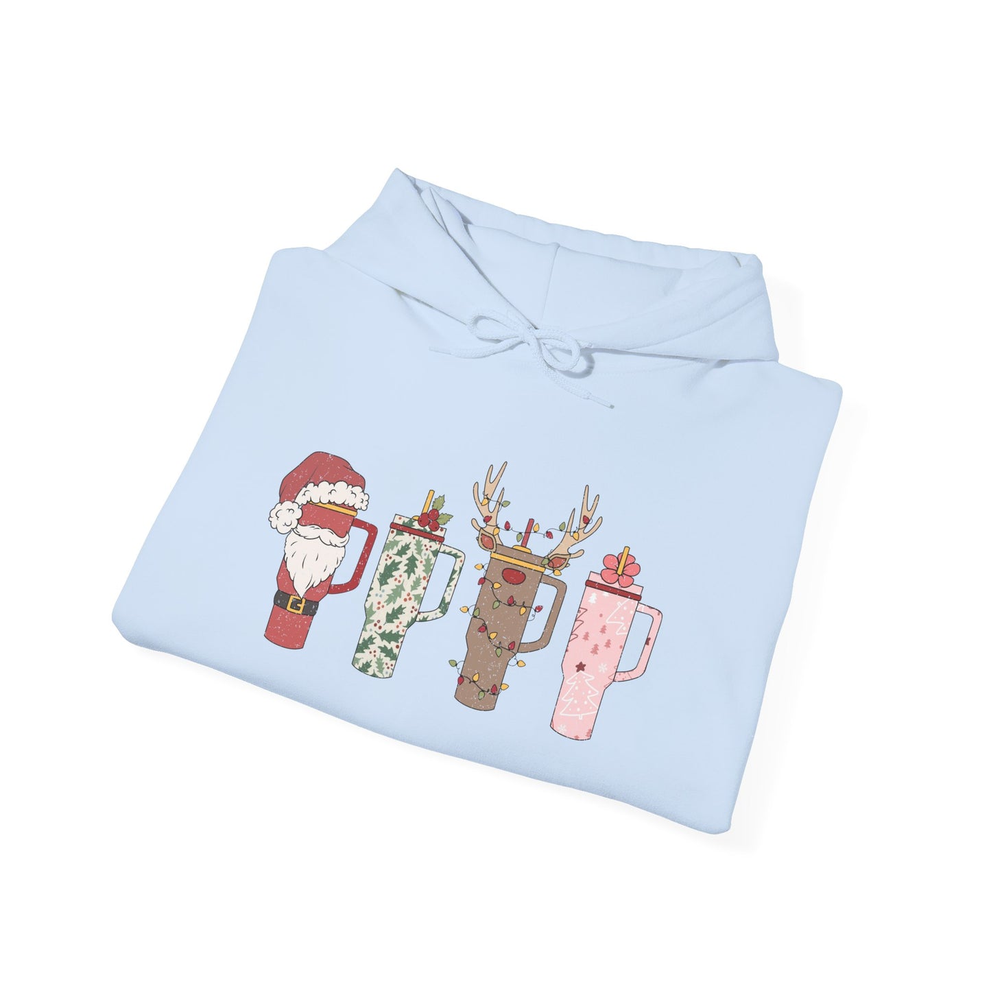 Festive Hot Beverage Hoodie, Holiday Sweatshirt, Unisex Cozy Pullover, Christmas Gift, Winter Apparel, Mug Design Hoodie