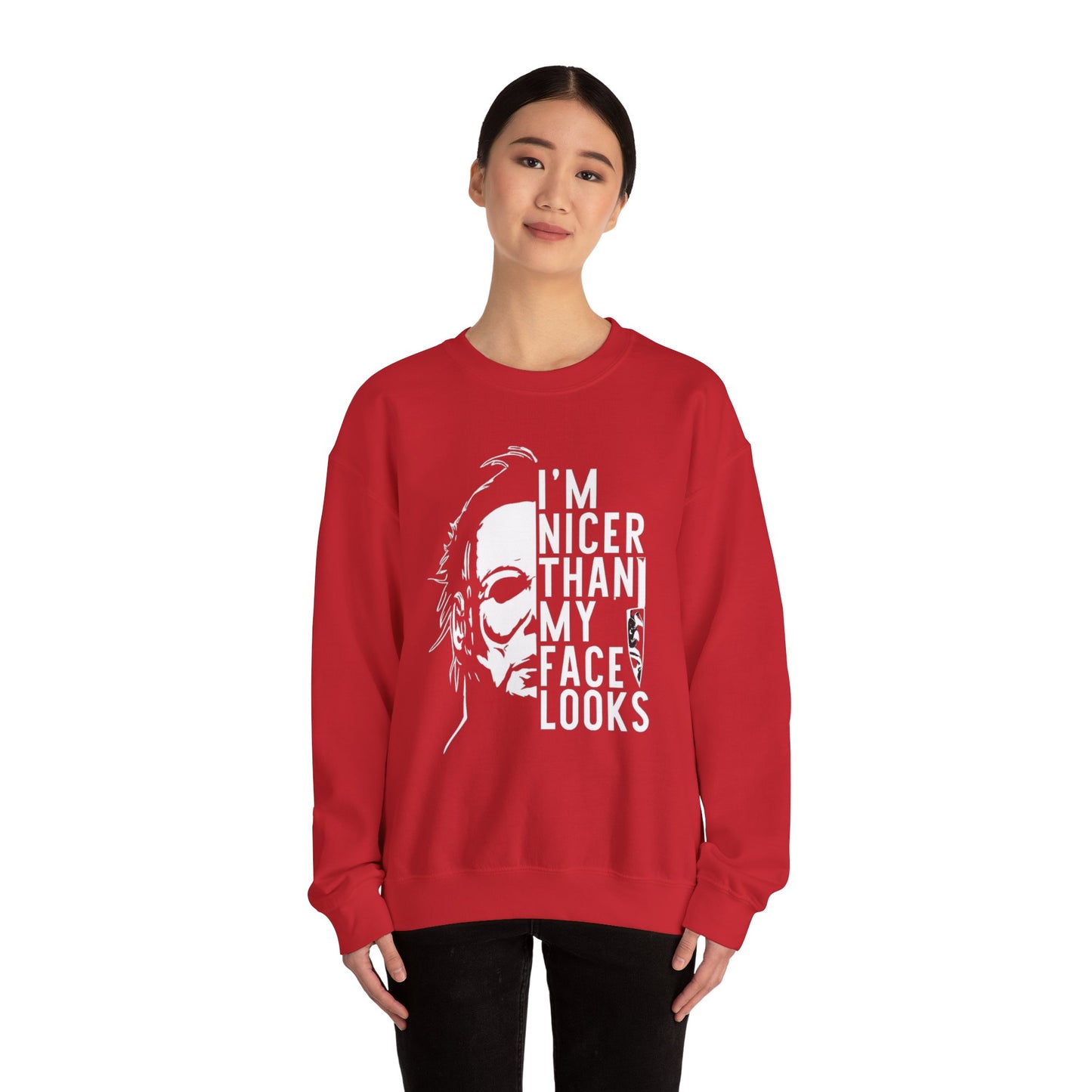 Unisex Halloween Humor Crewneck Sweatshirt, Funny Sweatshirt, Gift for Horror Fans, Halloween Apparel, Spooky Vibes, Comfortable Layering