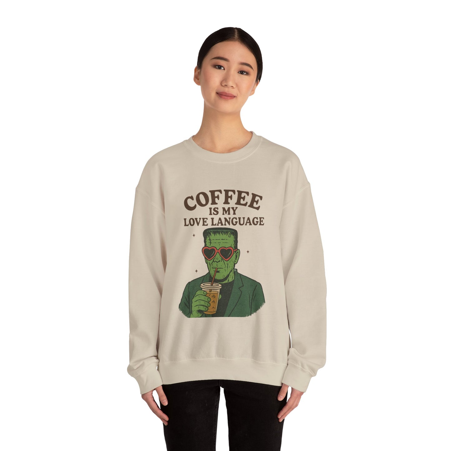 Coffee Lover's Unisex Crewneck Sweatshirt, Gift for Coffee Enthusiasts, Funny Sweatshirt, Halloween Apparel, Cozy Casual Wear