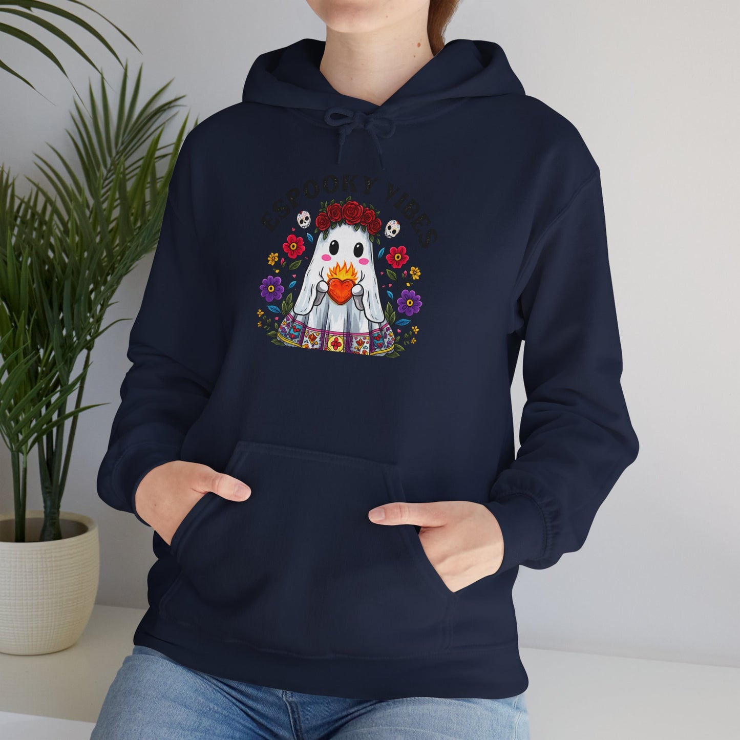 Spooky Vibes Hooded Sweatshirt, Cozy Fall Apparel, Halloween Gift, Unisex Hoodie, Casual Sweatshirt, Festival Wear
