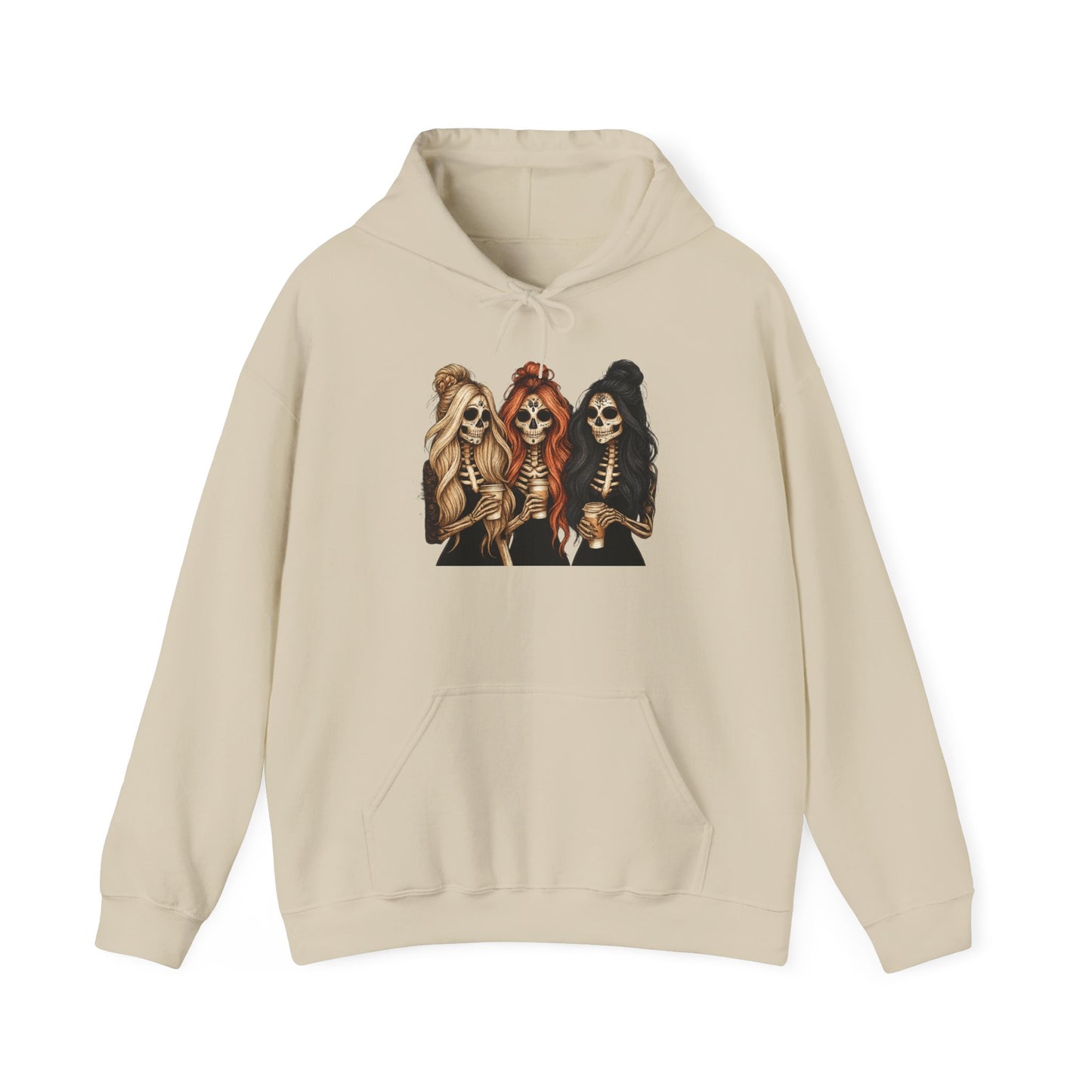 Sassy Skeletons Hoodie, Unisex Heavy Blend Hoodie, Halloween Hoodie, Spooky Cozy Wear, Gift for Horror Fans, Trendy Skeleton Hoodie